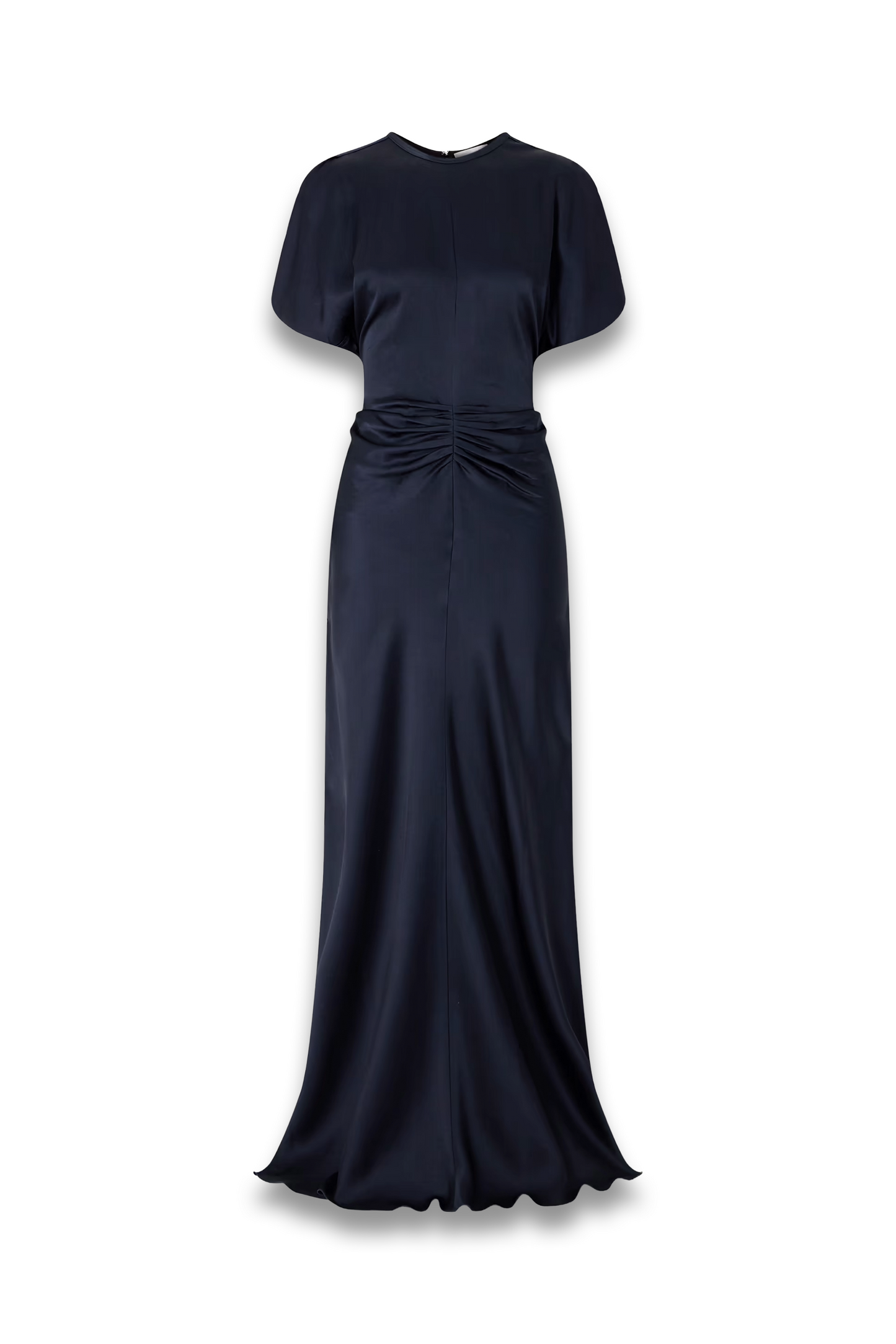 Ruched Satin Maxi Dress
