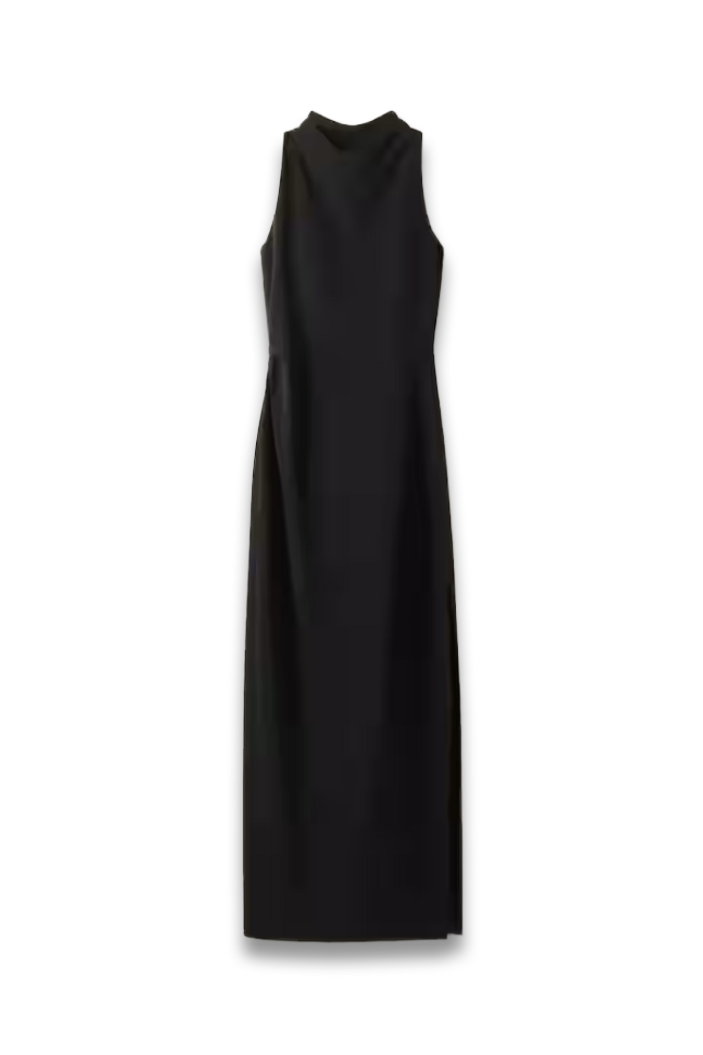 Fluid Crepe Draped Full-Length Dress