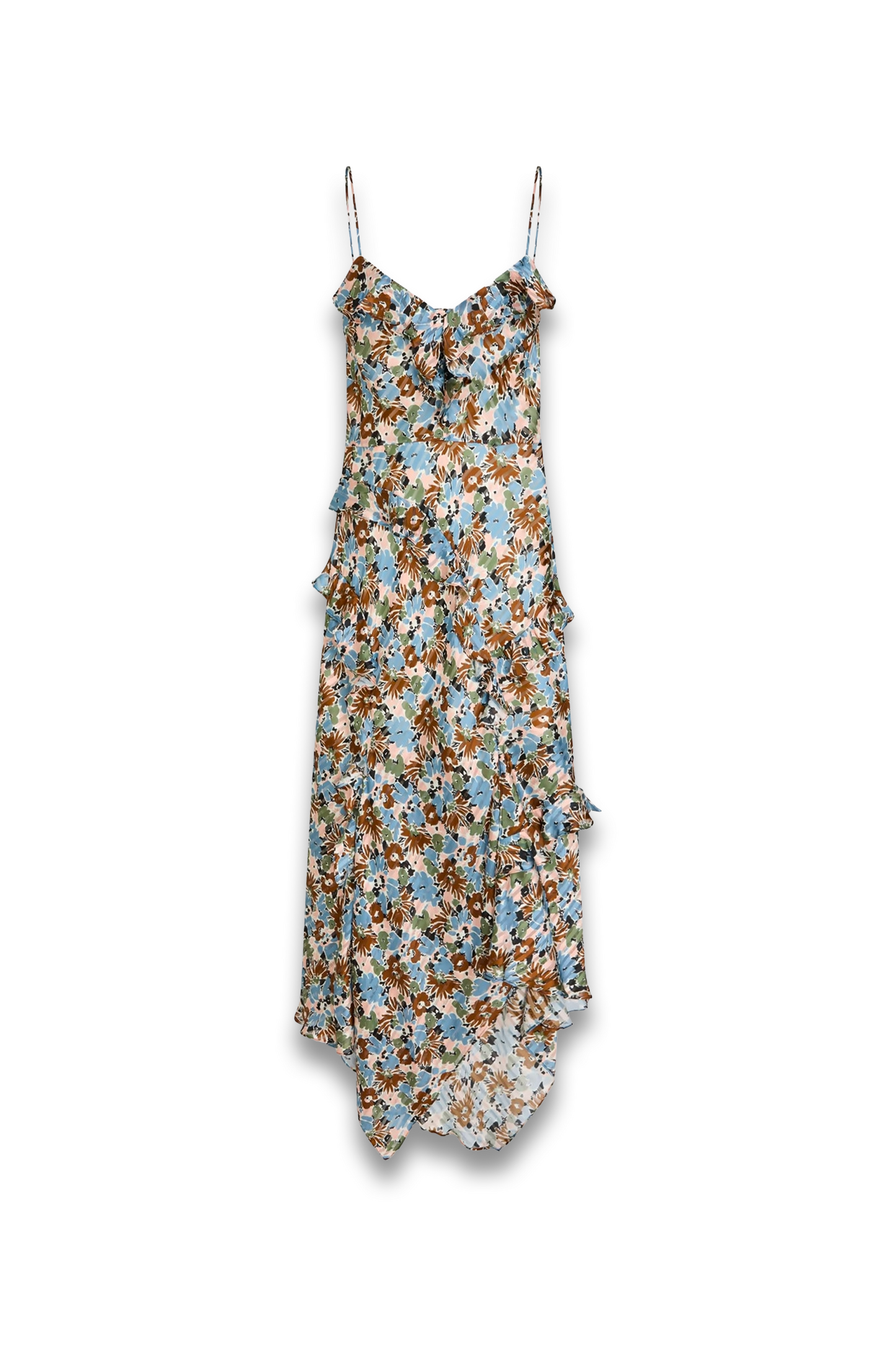 Avenel Ruffled Floral-print Silk Maxi Dress