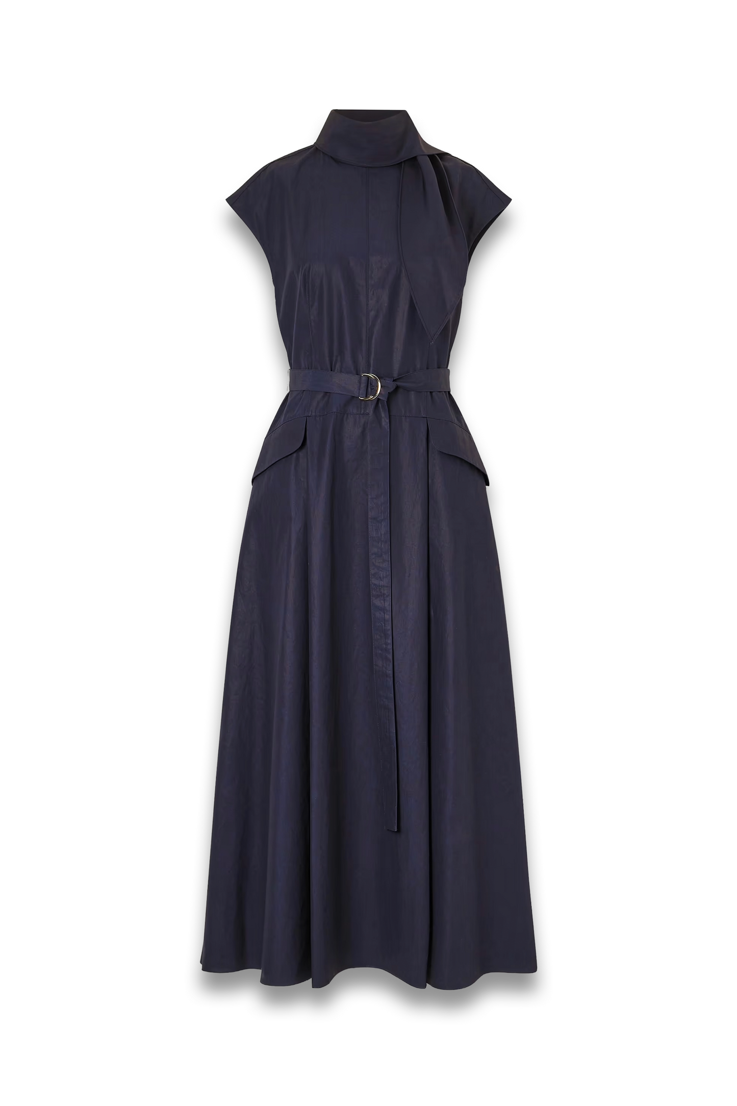 Akane Belted Tie-detailed Cotton-poplin Maxi Dress