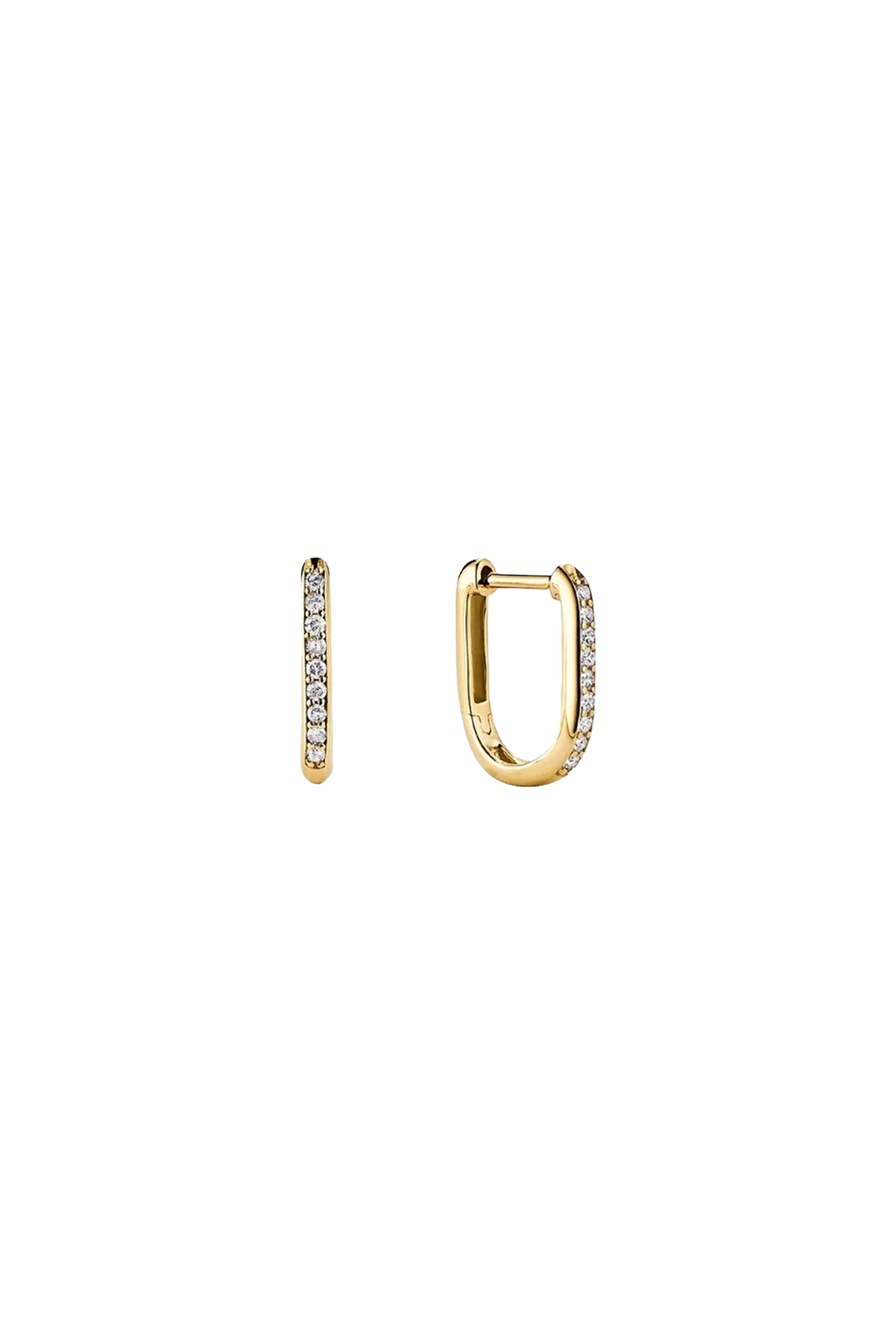 Pavé Diamond Huggie U Hoops