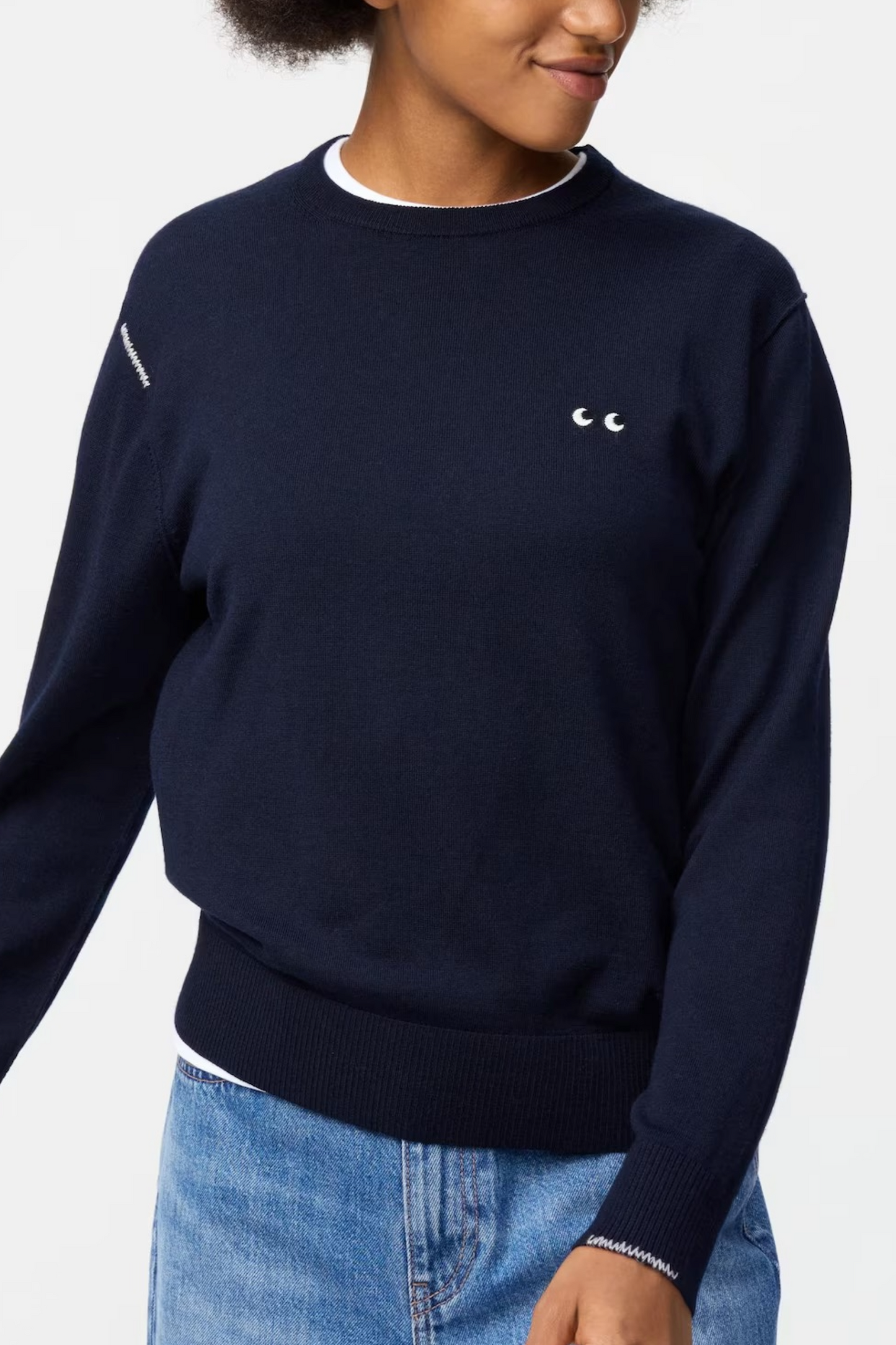 Merino Crew Neck Jumper Navy