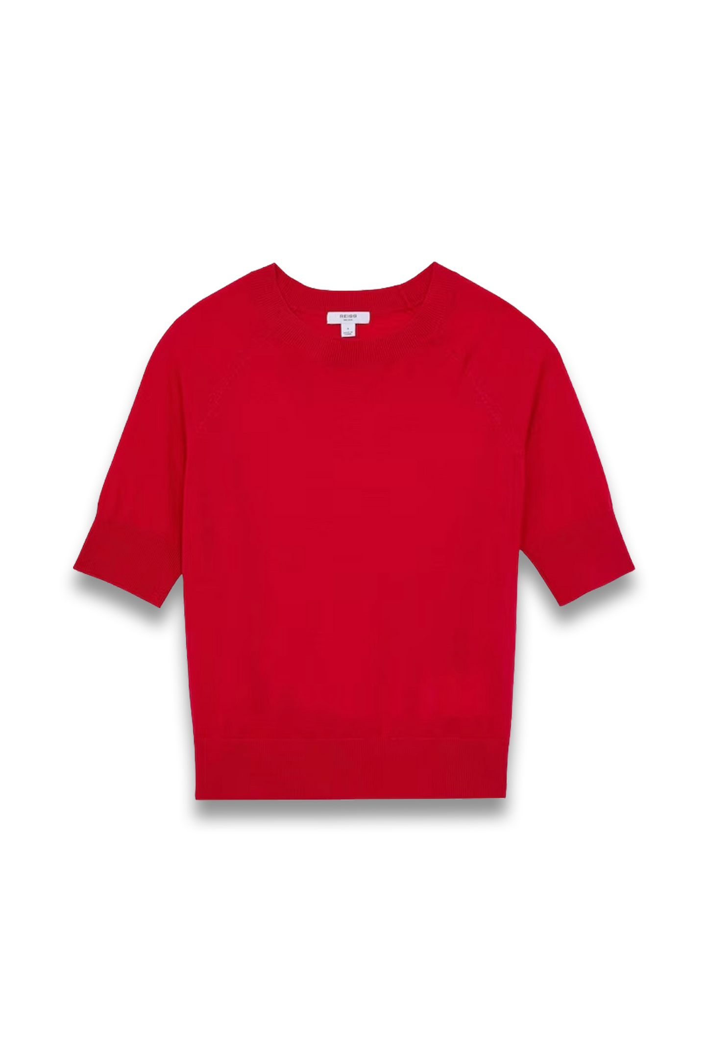 Merino Wool Crew-Neck T-Shirt in Red