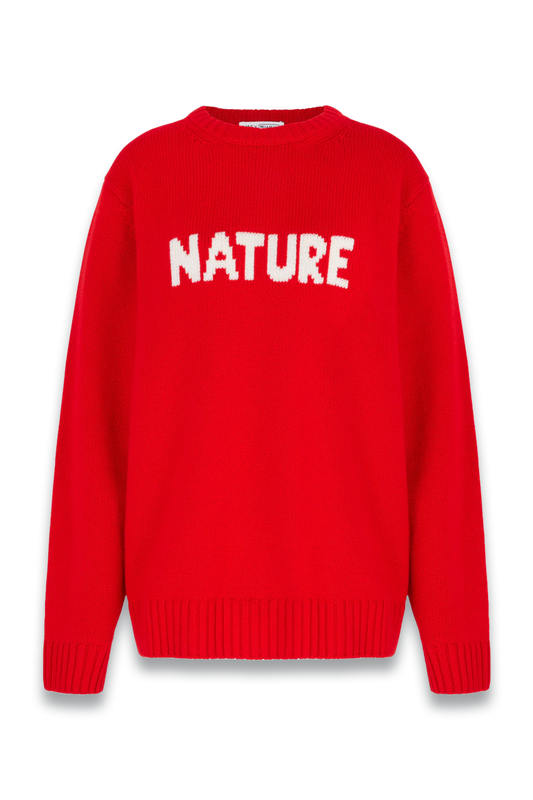 Merino Wool Nature Oversized Jumper With Cashmere Poppy