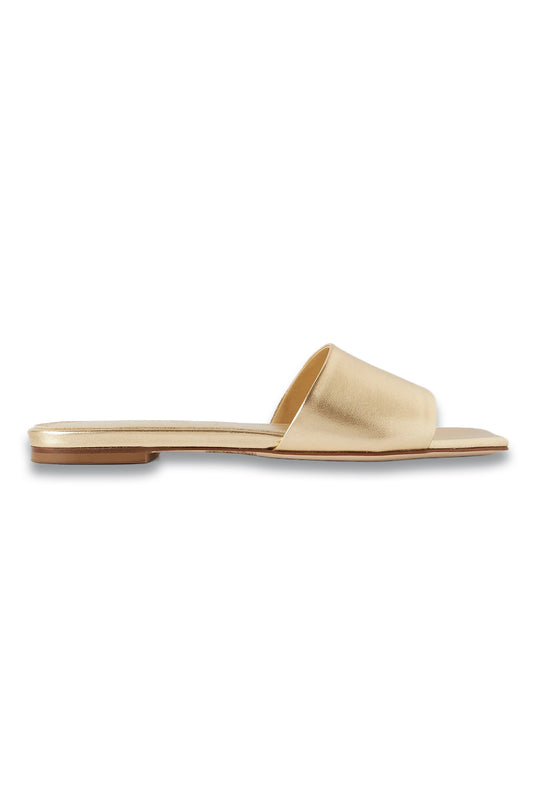 Anna Metallic Leather Slides