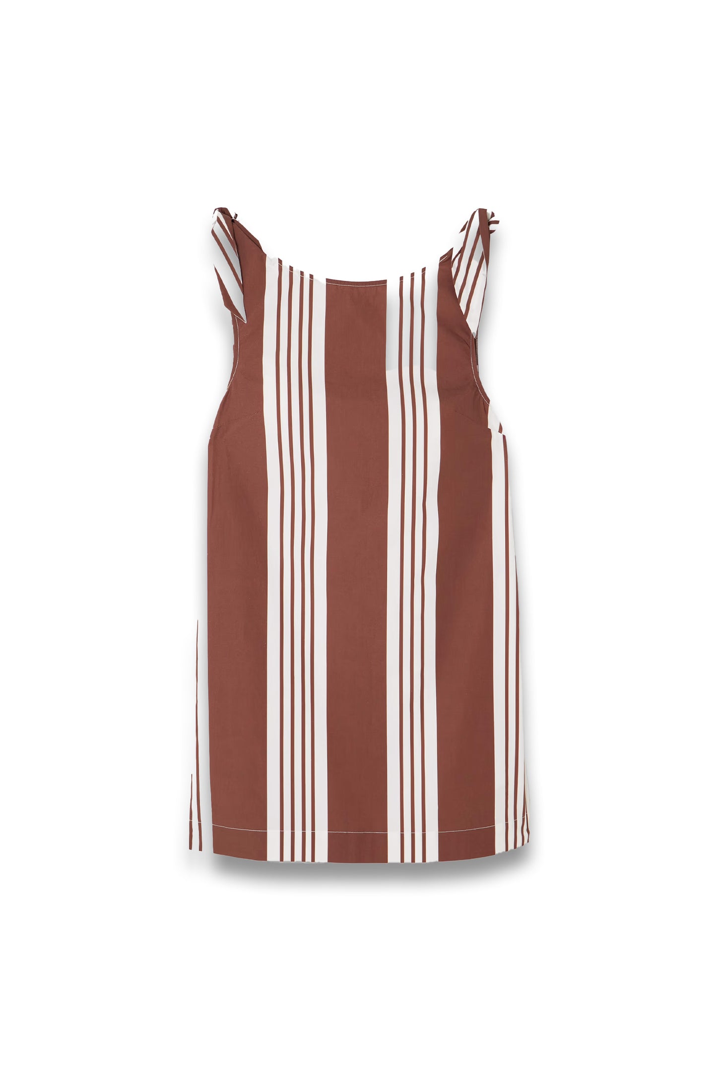 Rosie tie-detailed striped cotton mini dress