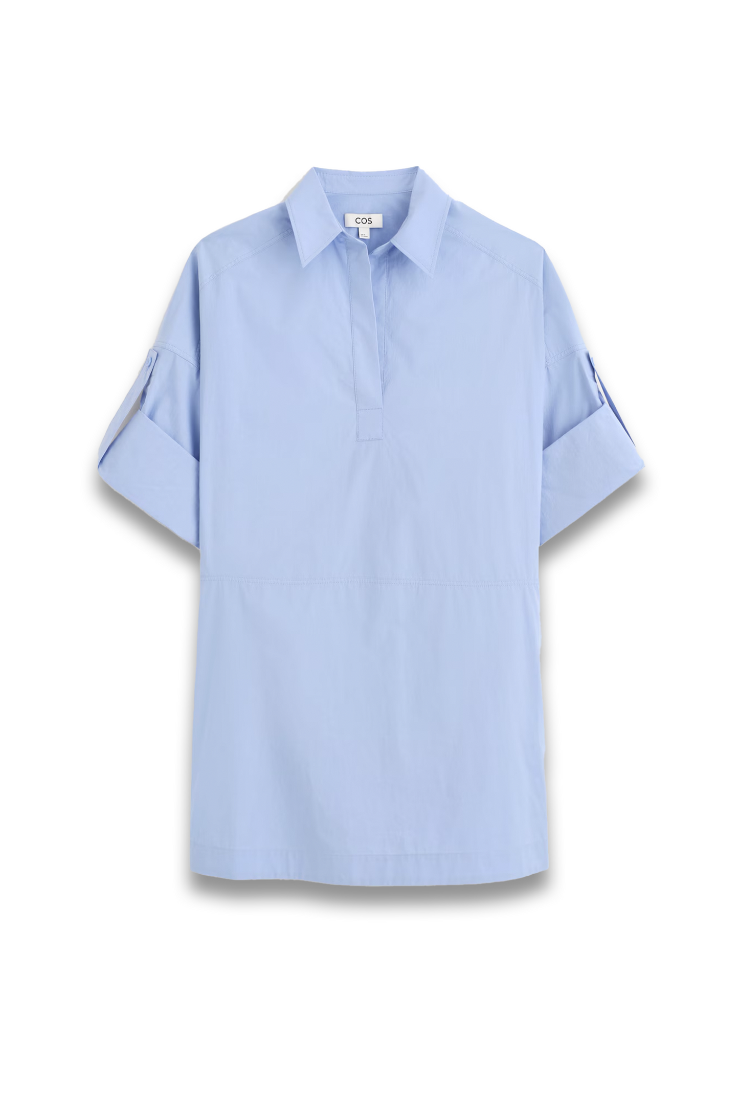 Cotton-Poplin Short-Sleeved Shirt Dress