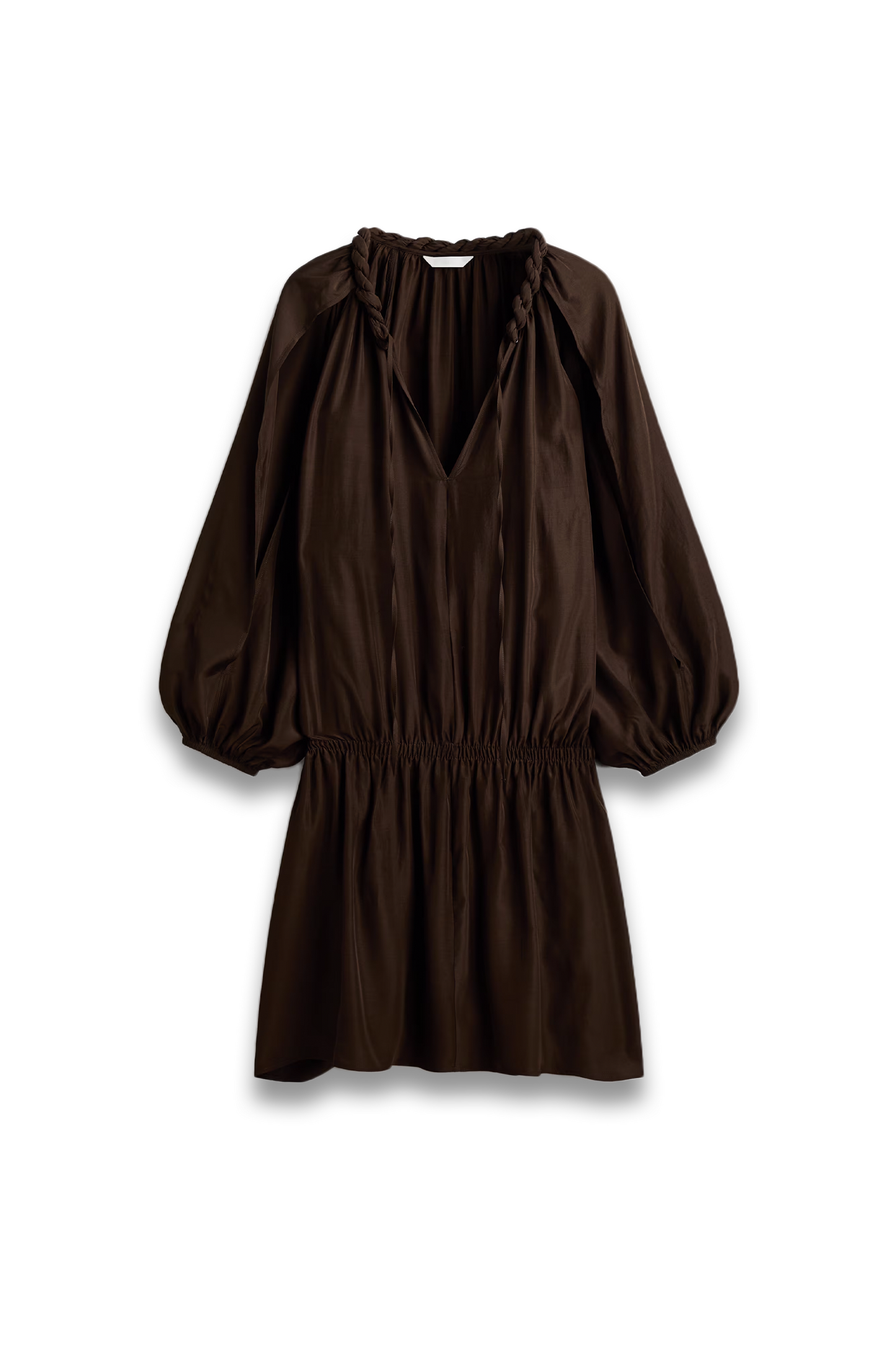 Braid-detail tunic dress