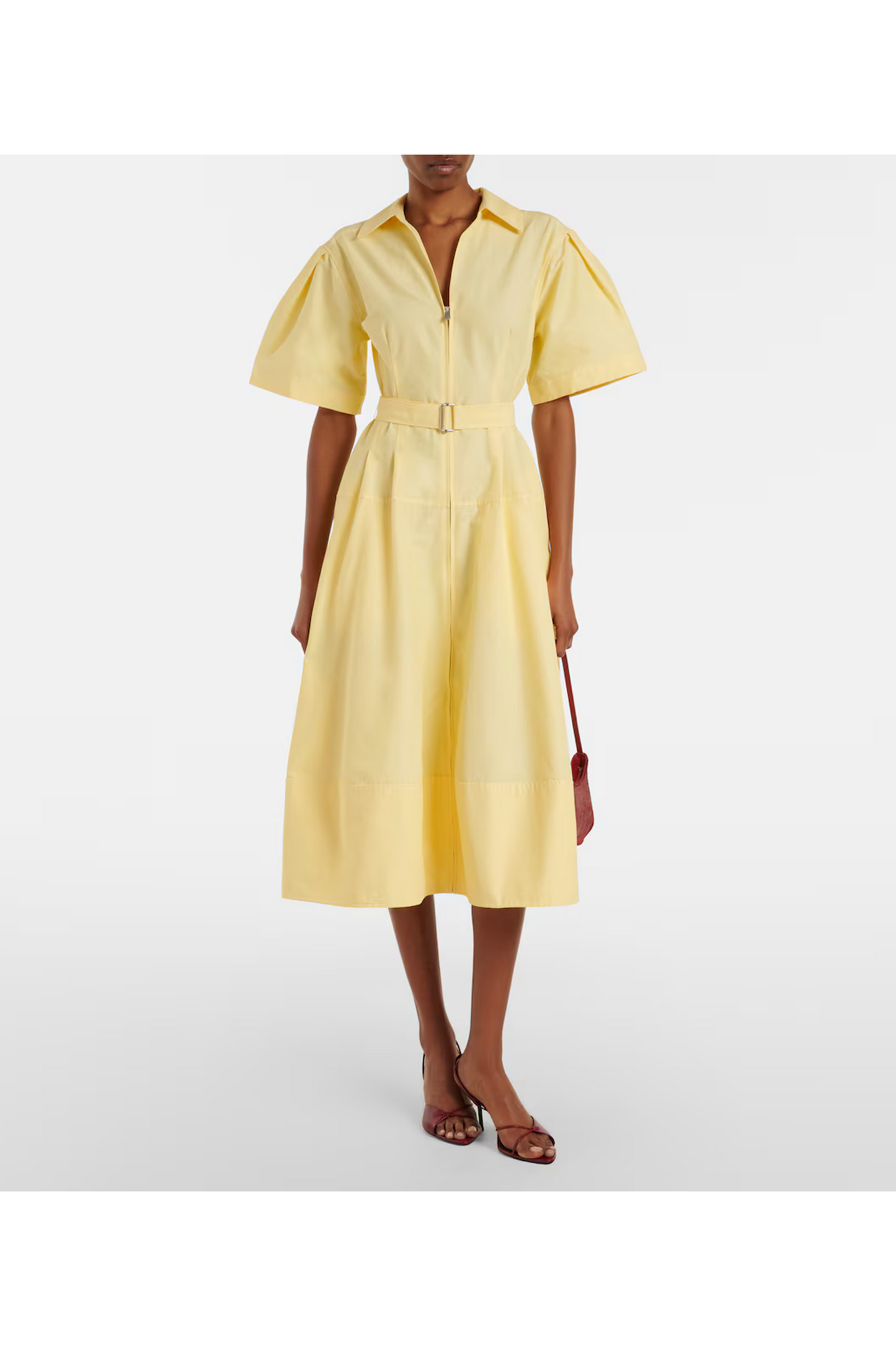 Belted Cotton-blend Shirt Dress