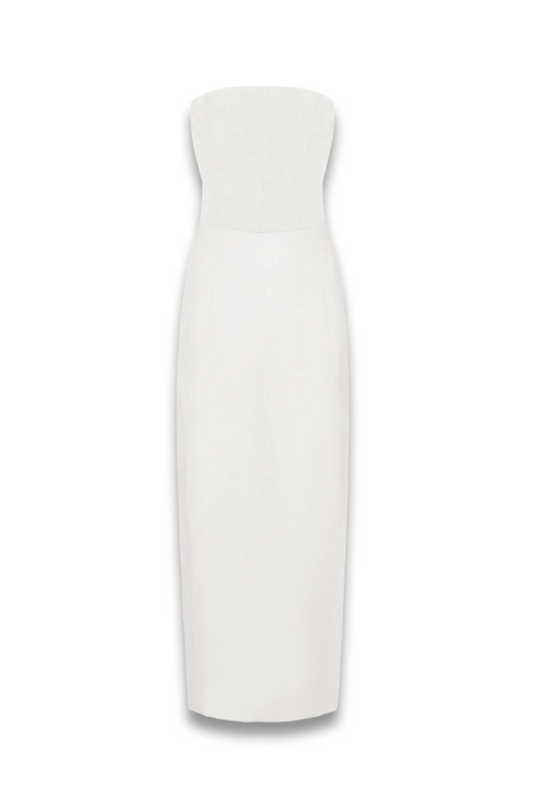The Frances Bandeau Dress In White