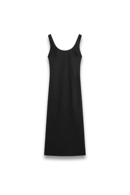 Flowing Round Neck Midi Dress