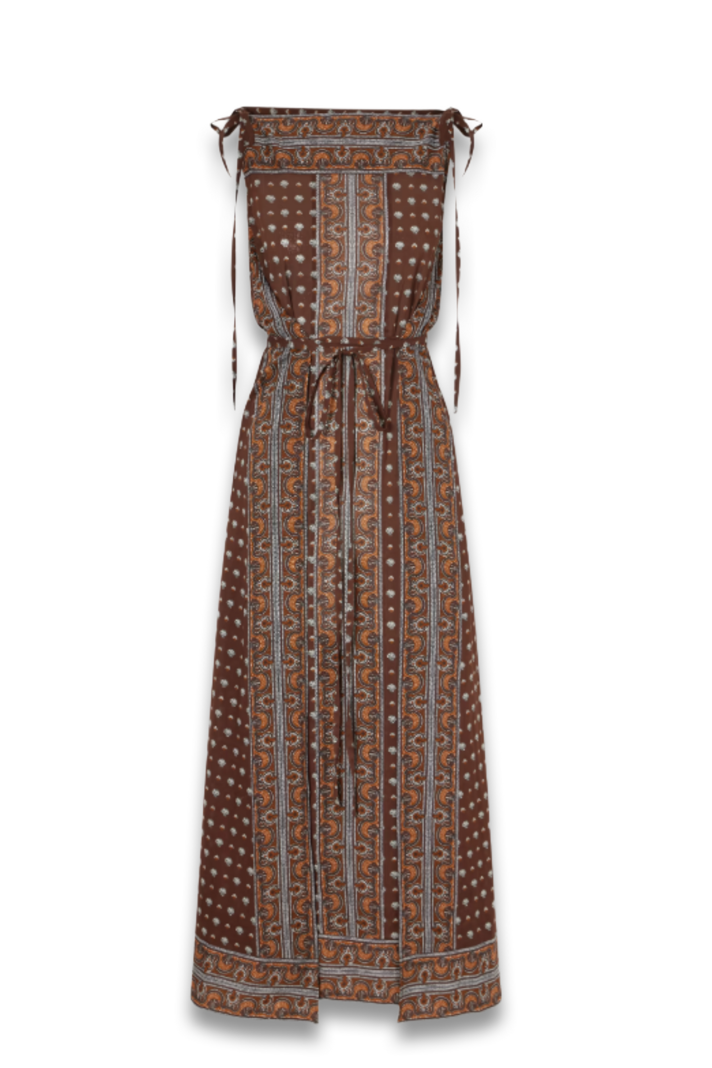 Amarante Belted Printed Organic Cotton-voile Midi Dress