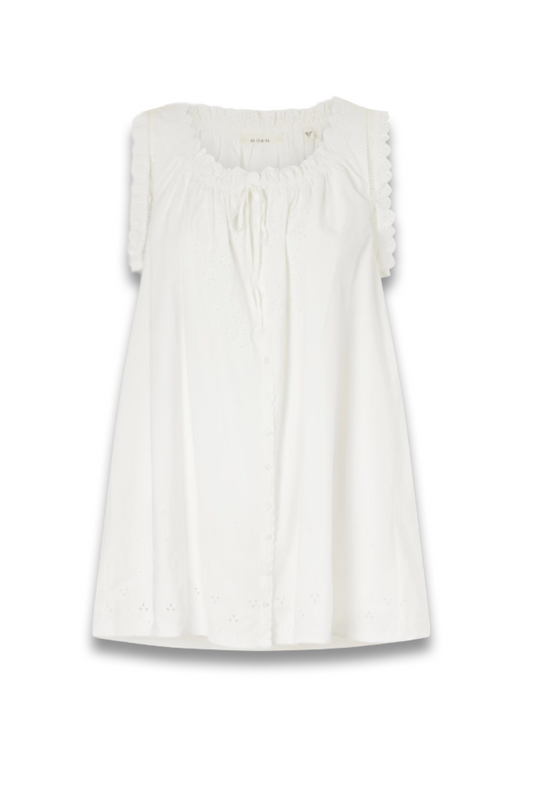 Nessie Broderie Anglaise Organic Cotton Mini Dress