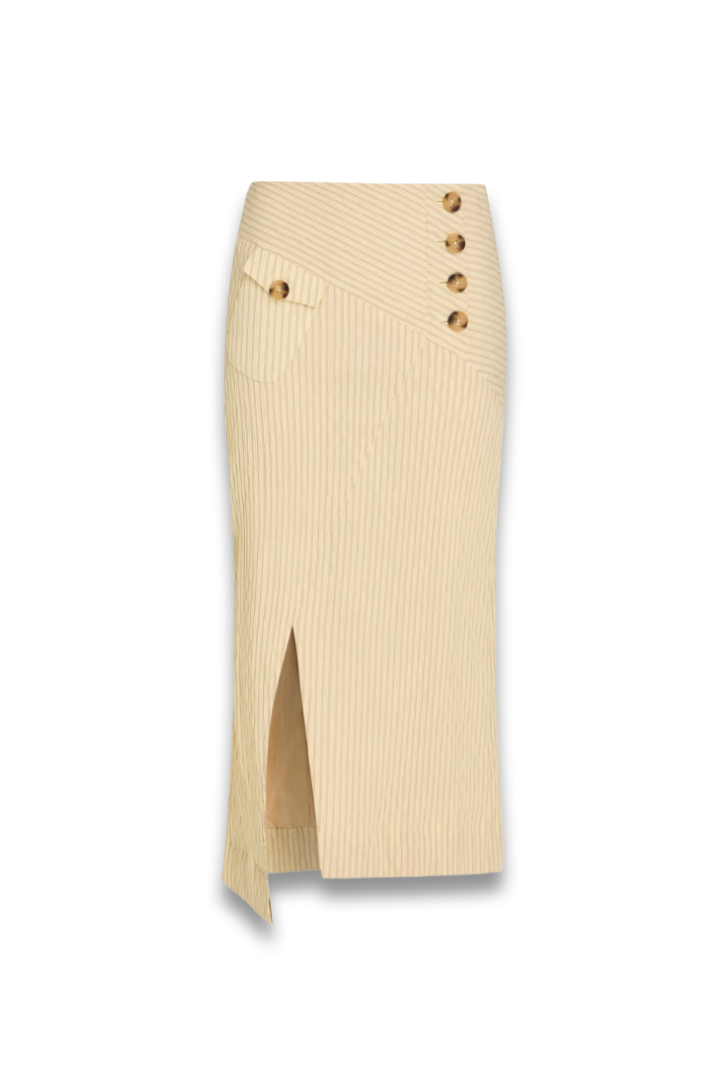 Striped Cotton-Blend Jacquard Midi Skirt