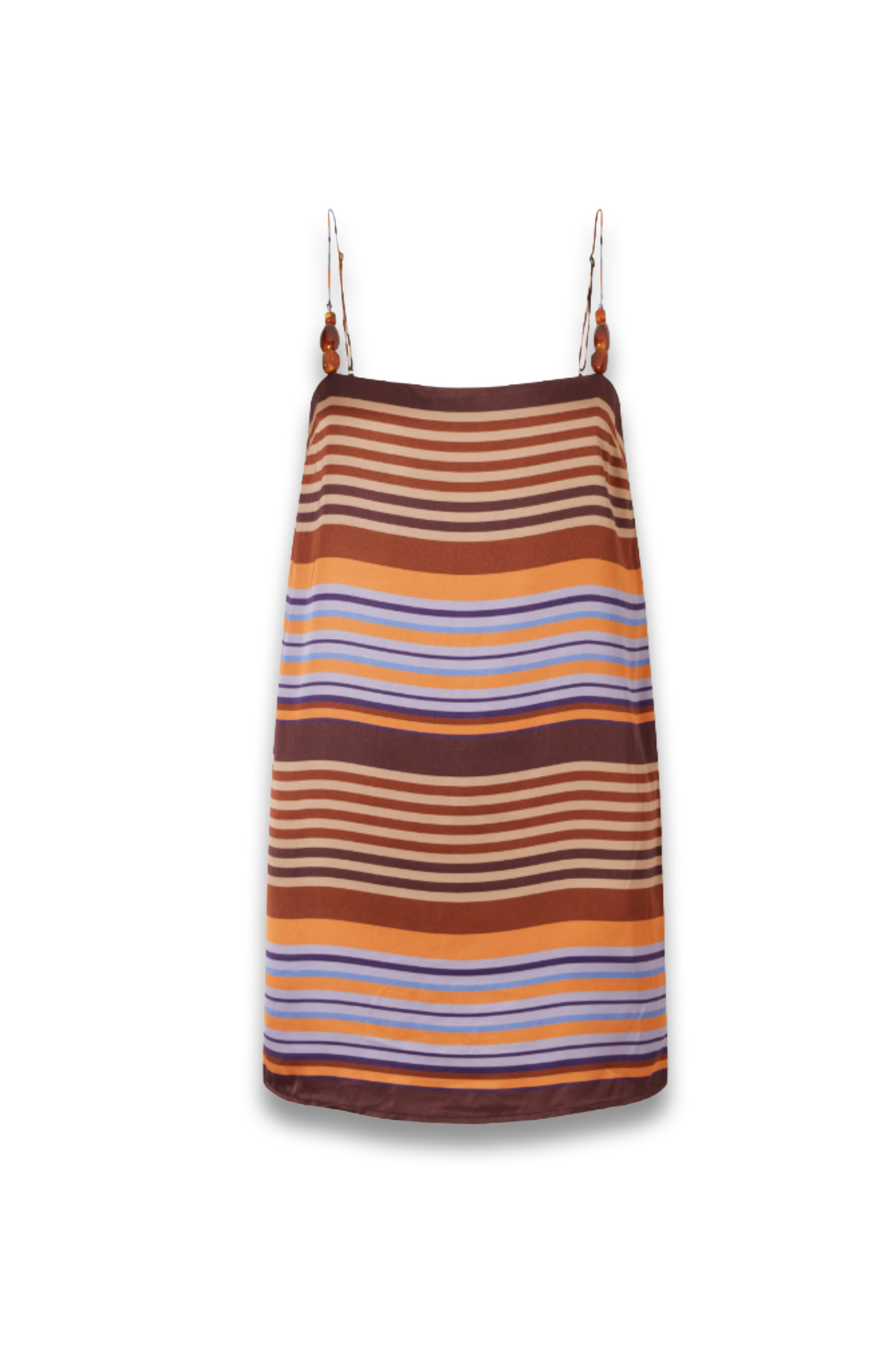 Estrella Embellished Striped Crepe Mini Dress