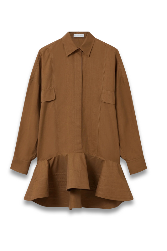 Ruffled-Hem Mini Dress