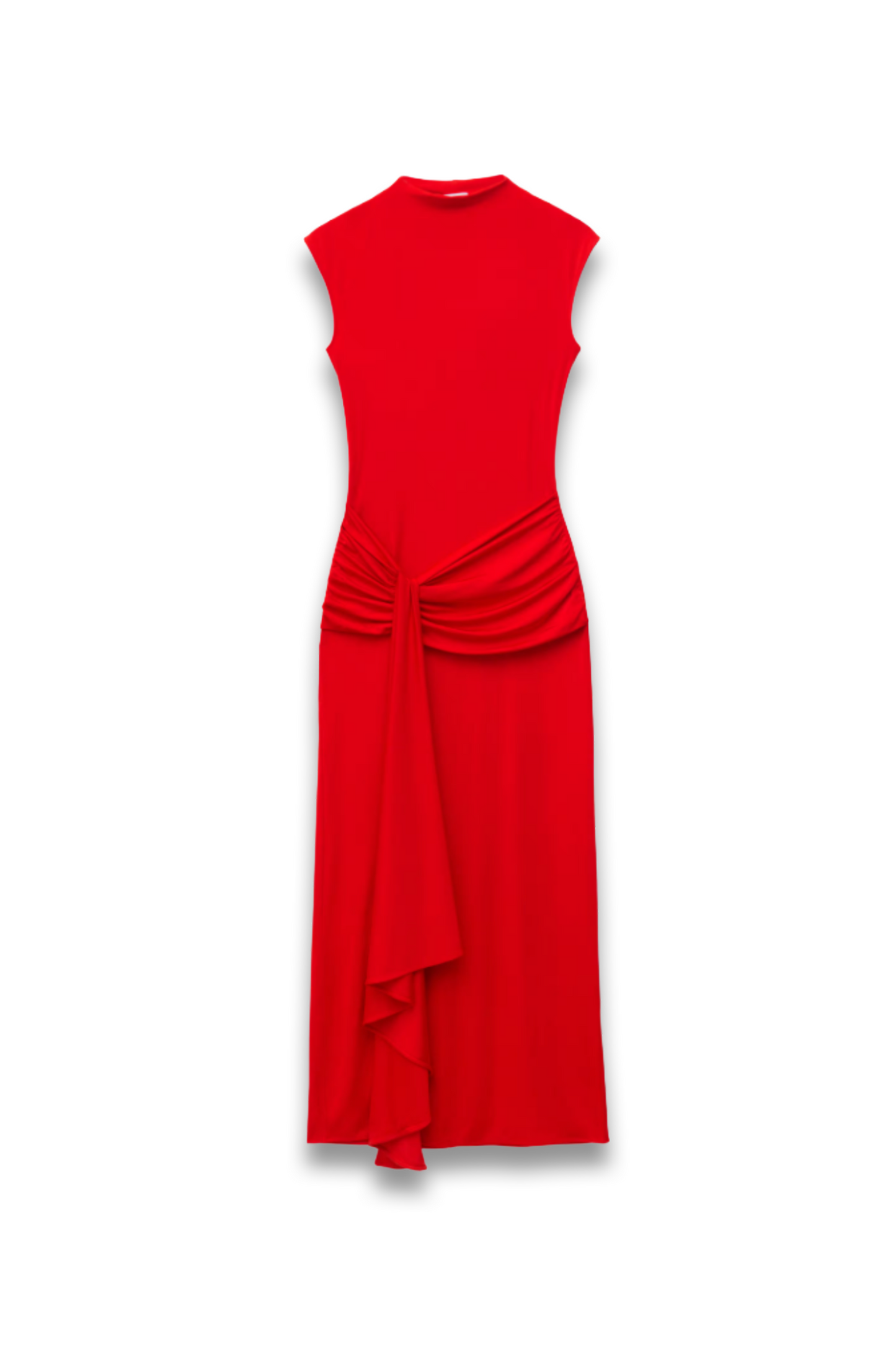 Wrap-Front Midi Dress