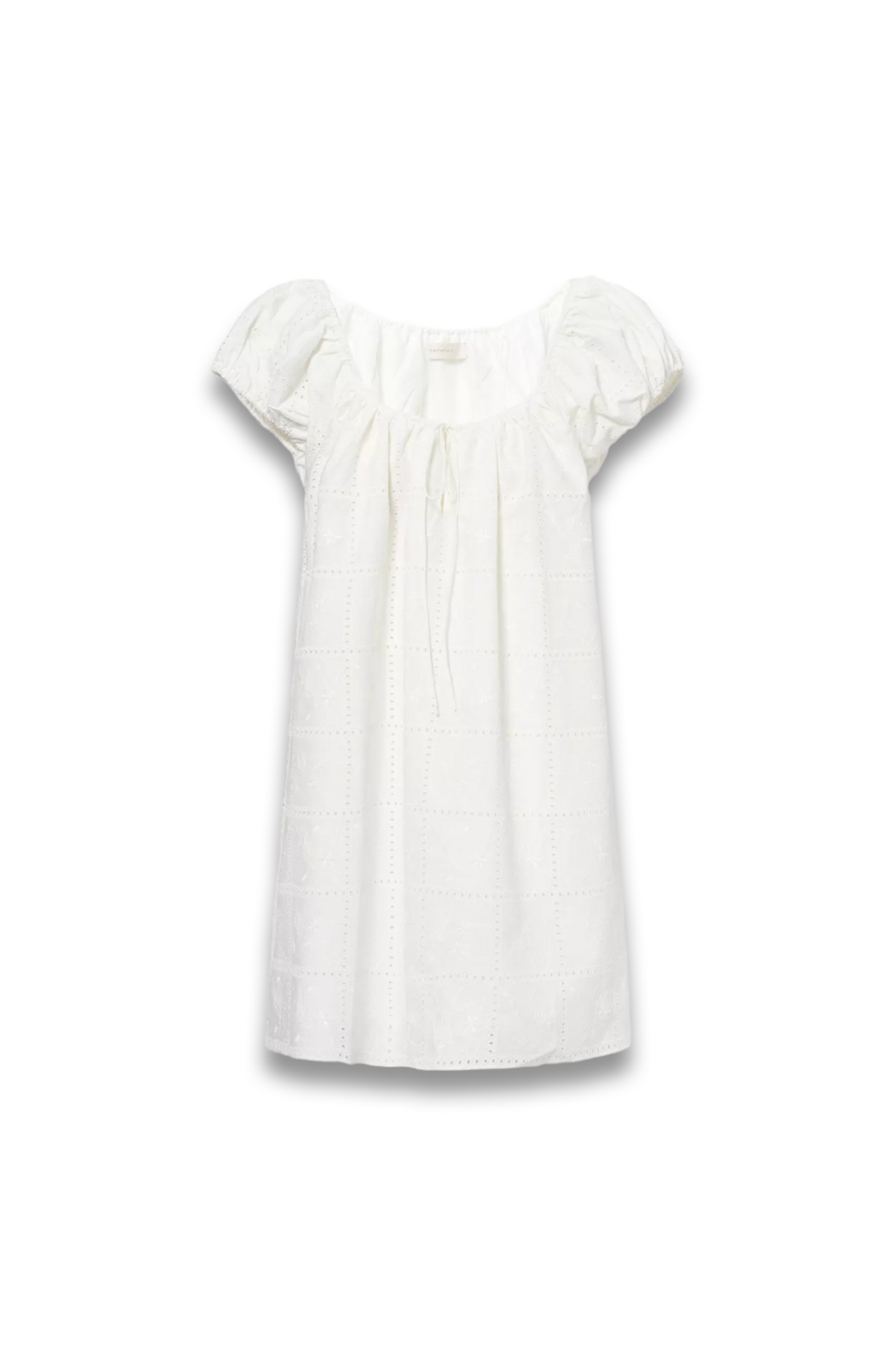 Serafina Broderie Short Puff Sleeve Mini Dress