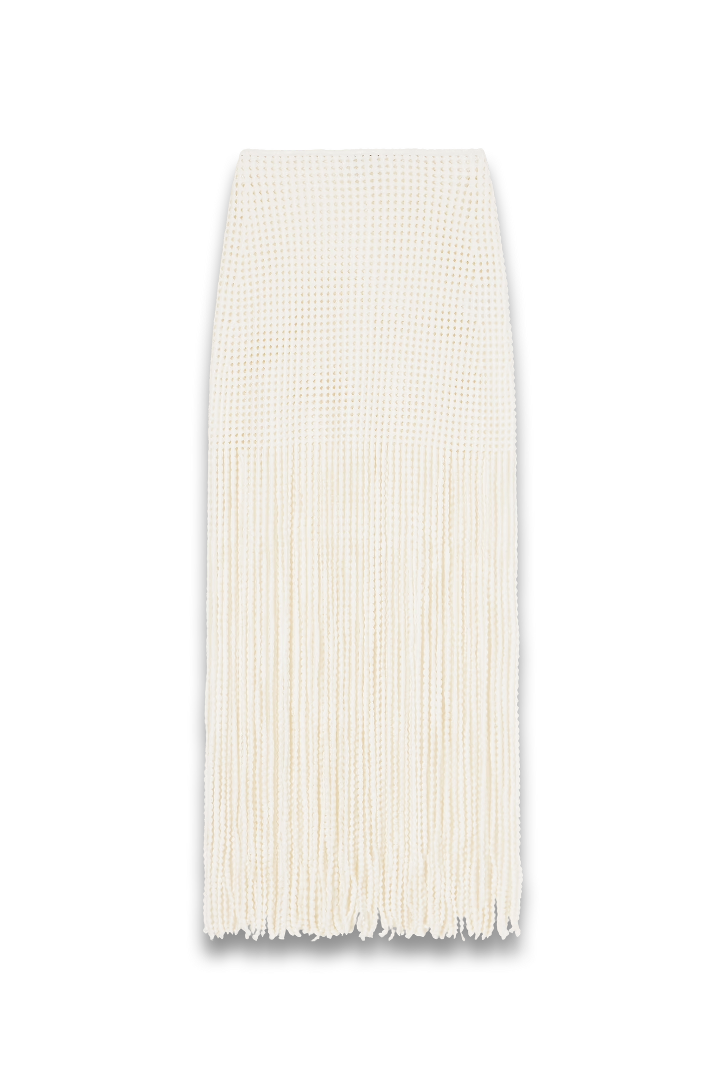 Knitted Fringed Midi Skirt