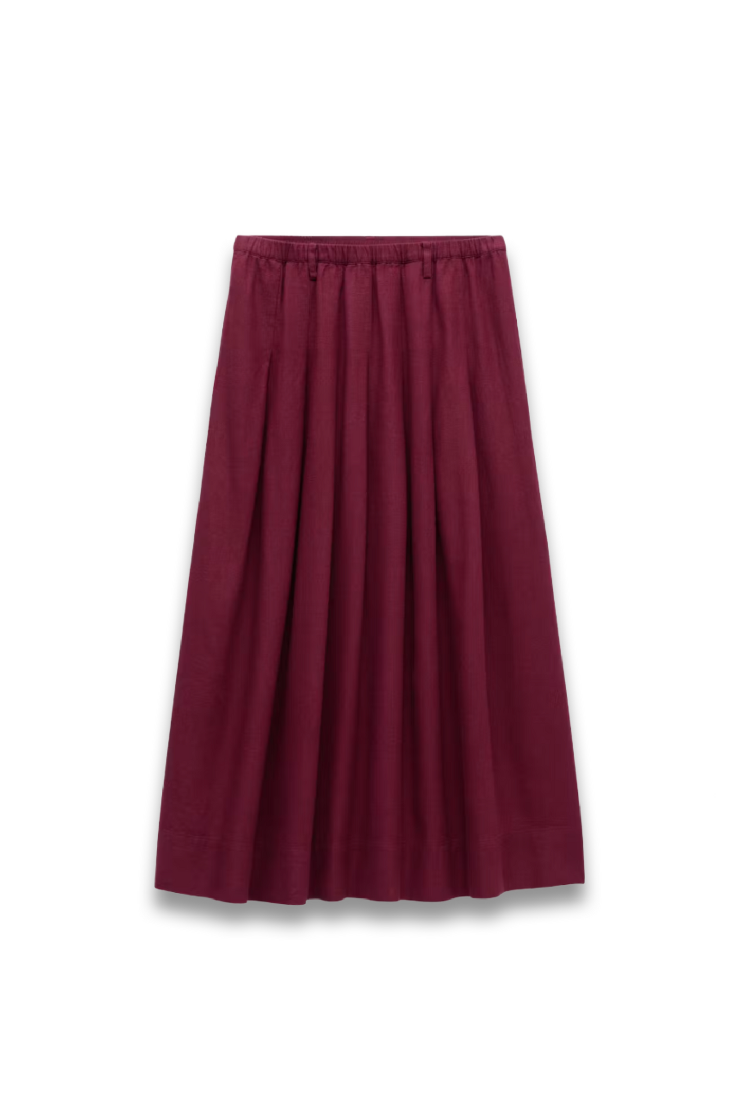 Ivy Pleated Linen Blend Midi Skirt