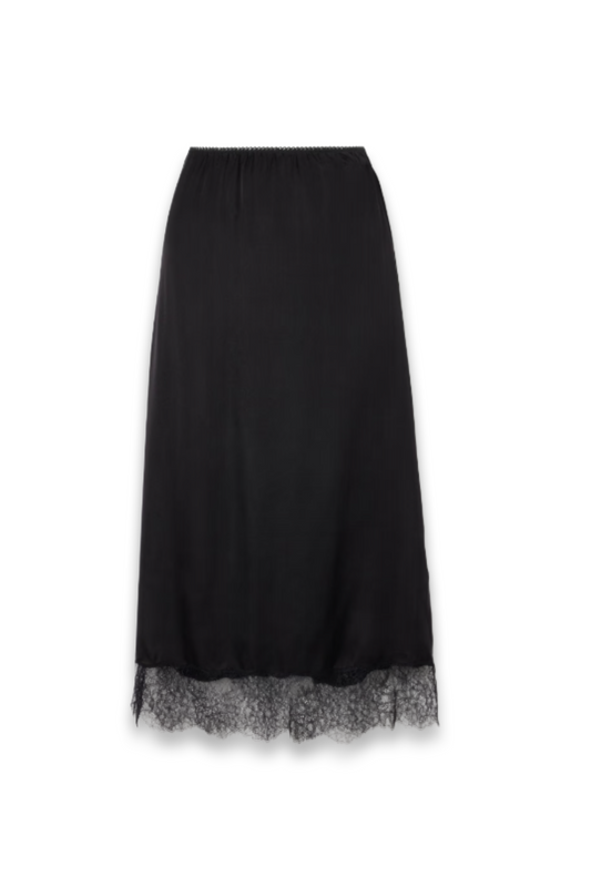 Shelby Lace-trimmed Silk Blend Midi Skirt