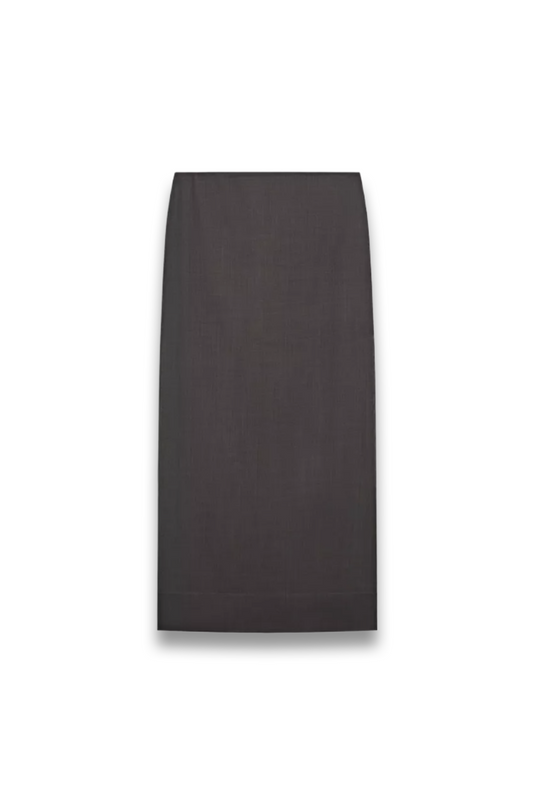 Straight Midi Skirt with Sheer Detail