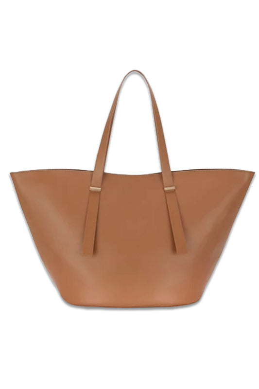 Camel Leather Tote Bag