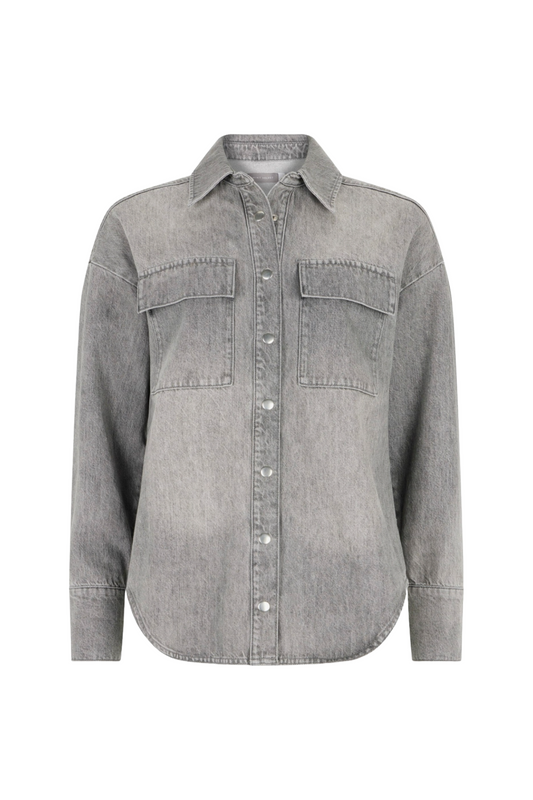 Grey Oversized Denim Shirt