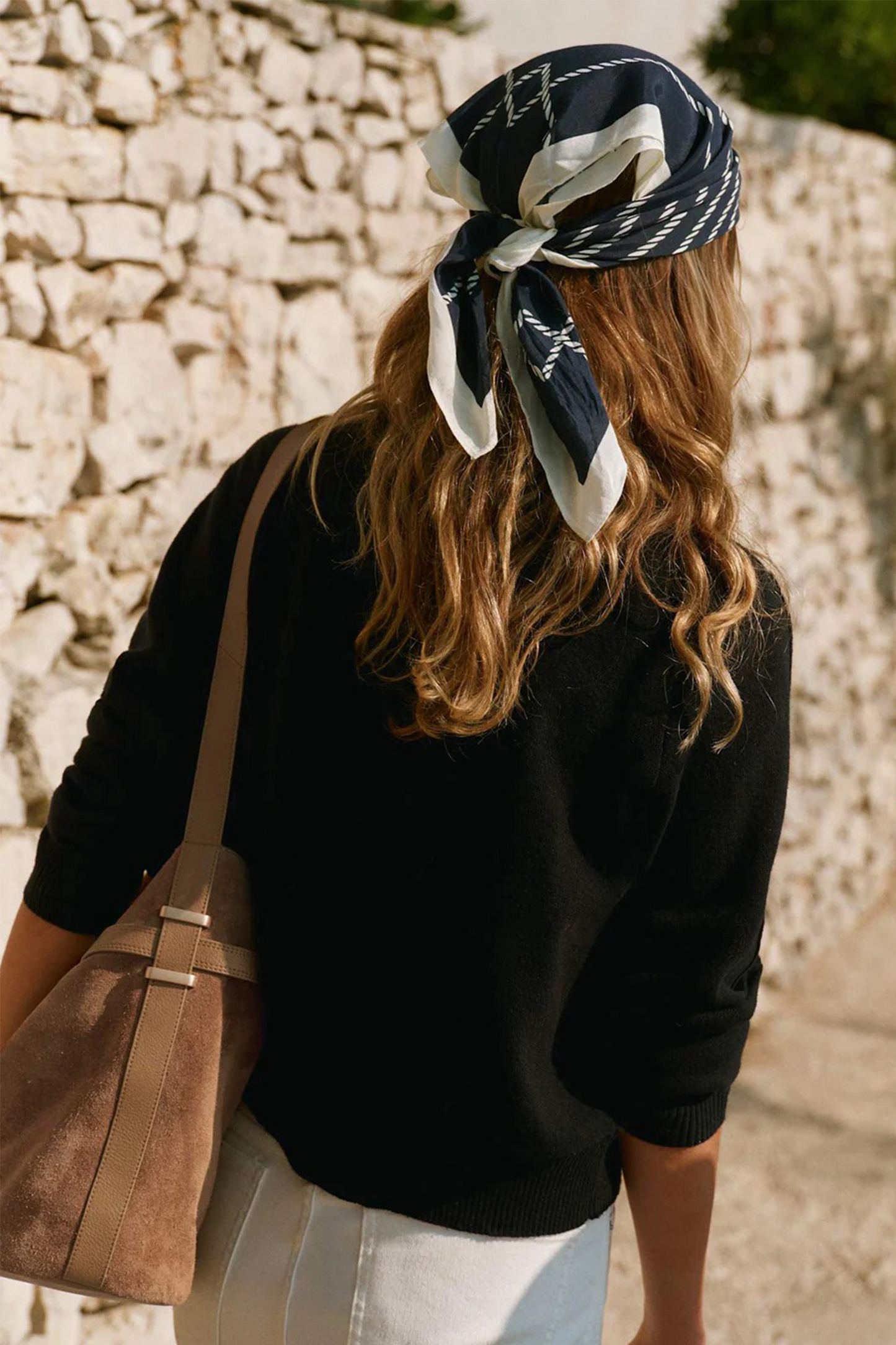 Print Square Neck Scarf