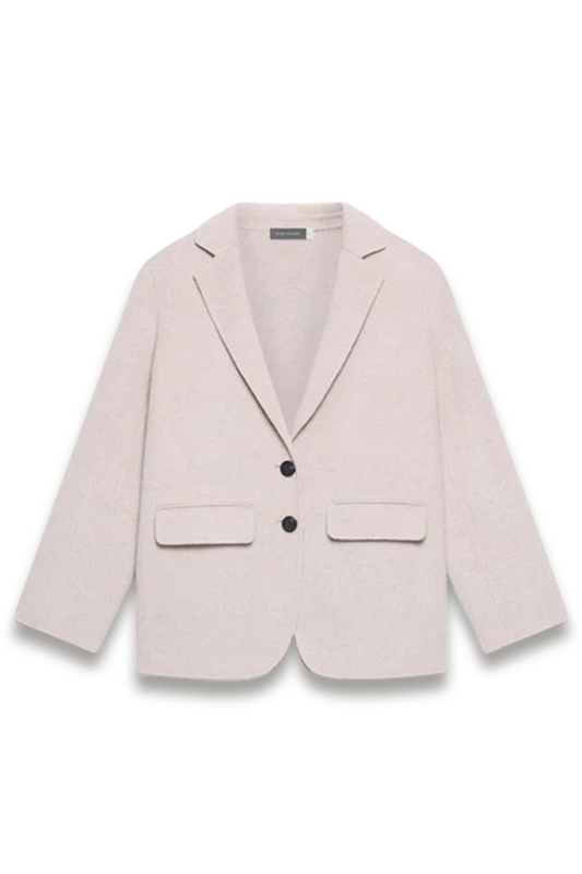 Neutral Wool Blend Hand Finished Blazer
