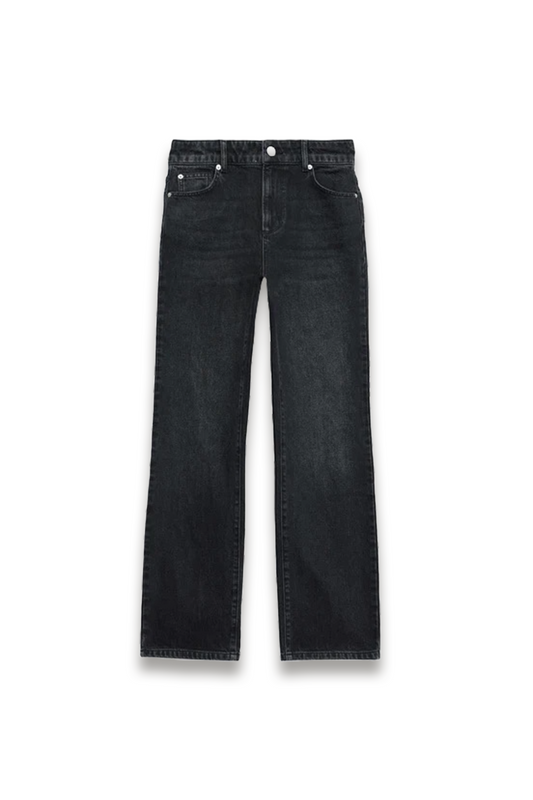 Washed Black Straight-leg Jeans