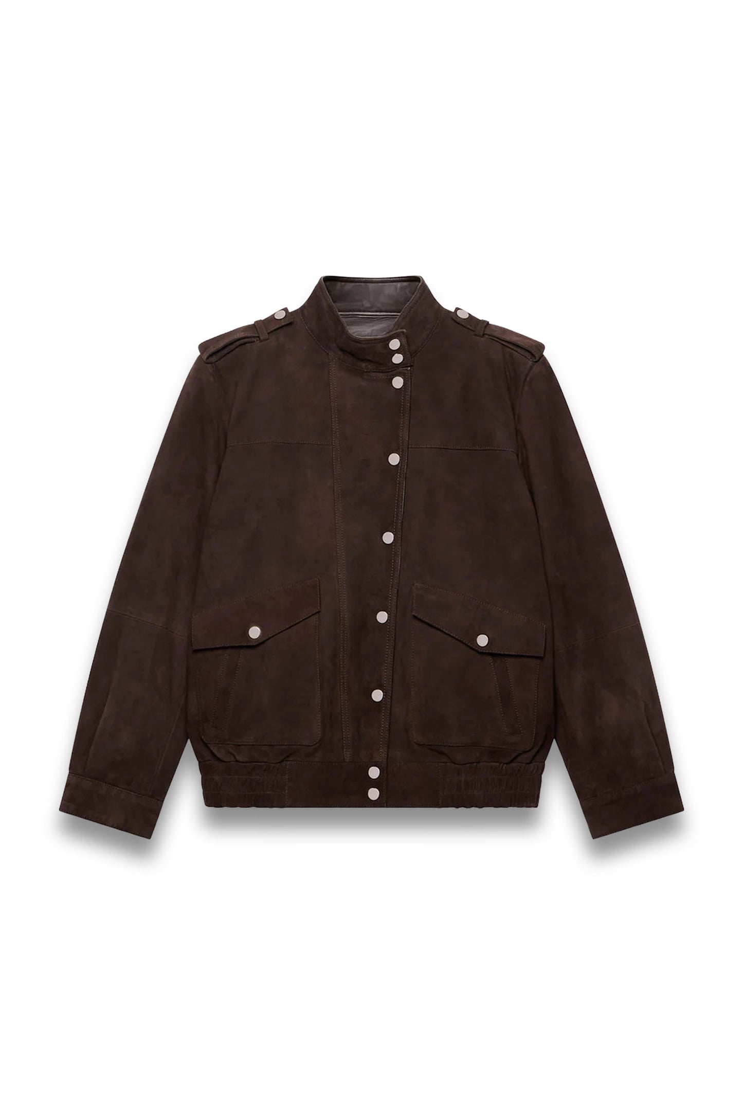Brown Suede Bomber Jacket