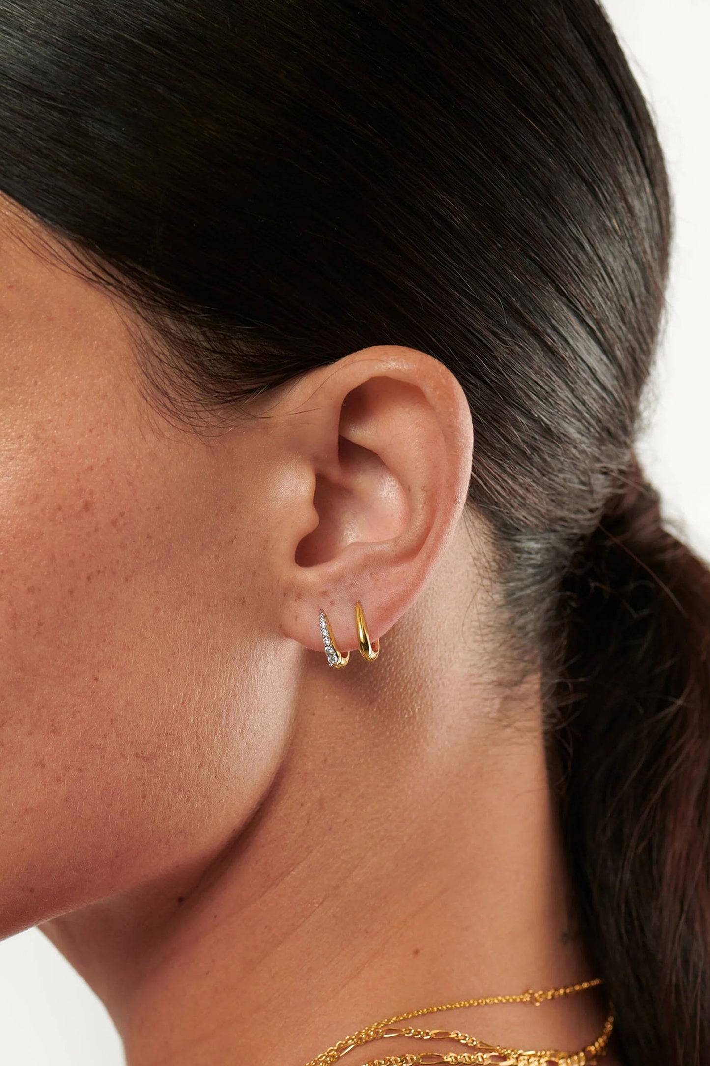 Claw Pave Huggies Earring Set