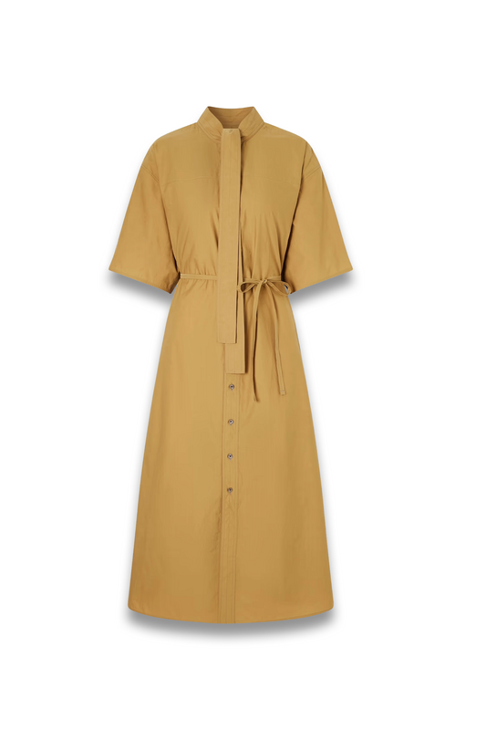 Reversible Scarf-Detailed Cotton-Blend Midi Dress