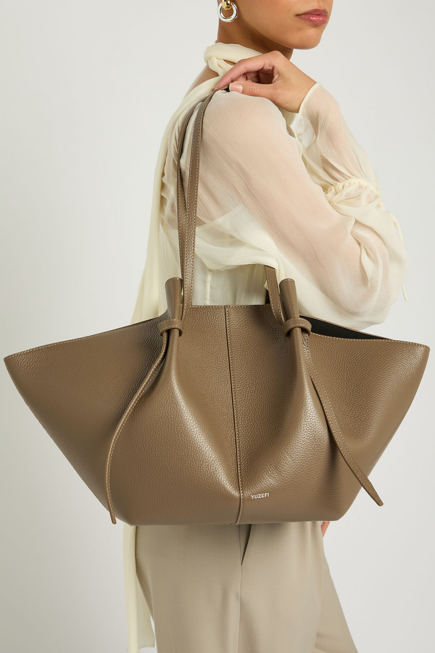 Mochi Large Grained Leather Tote Bag