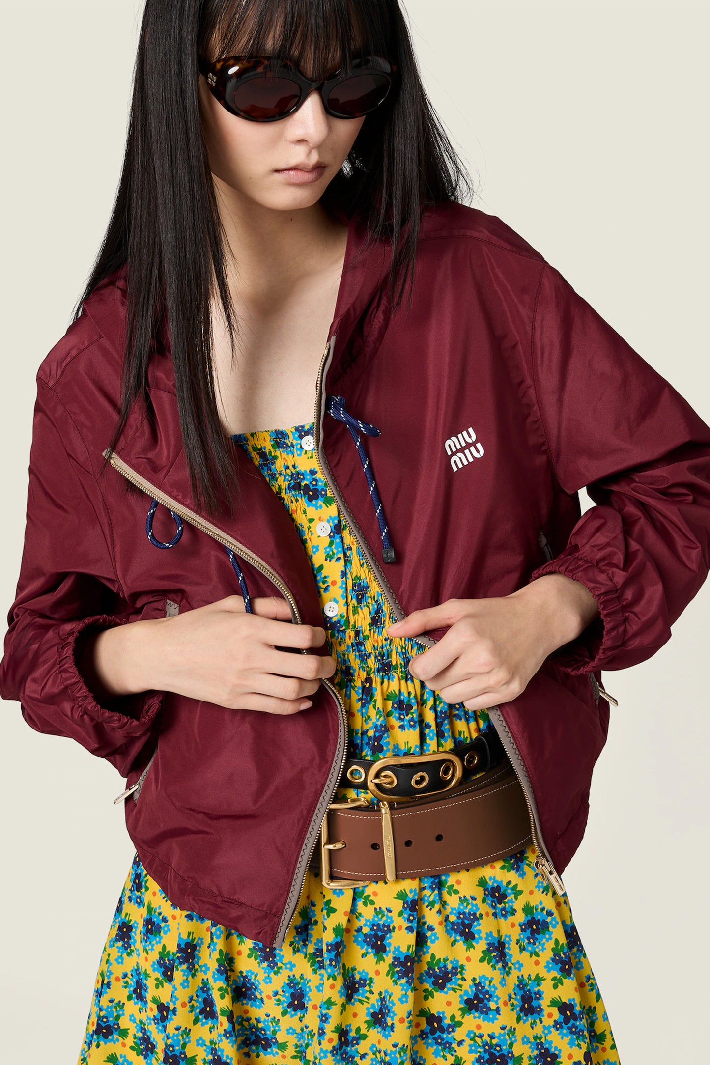 Technical fabric blouson jacket