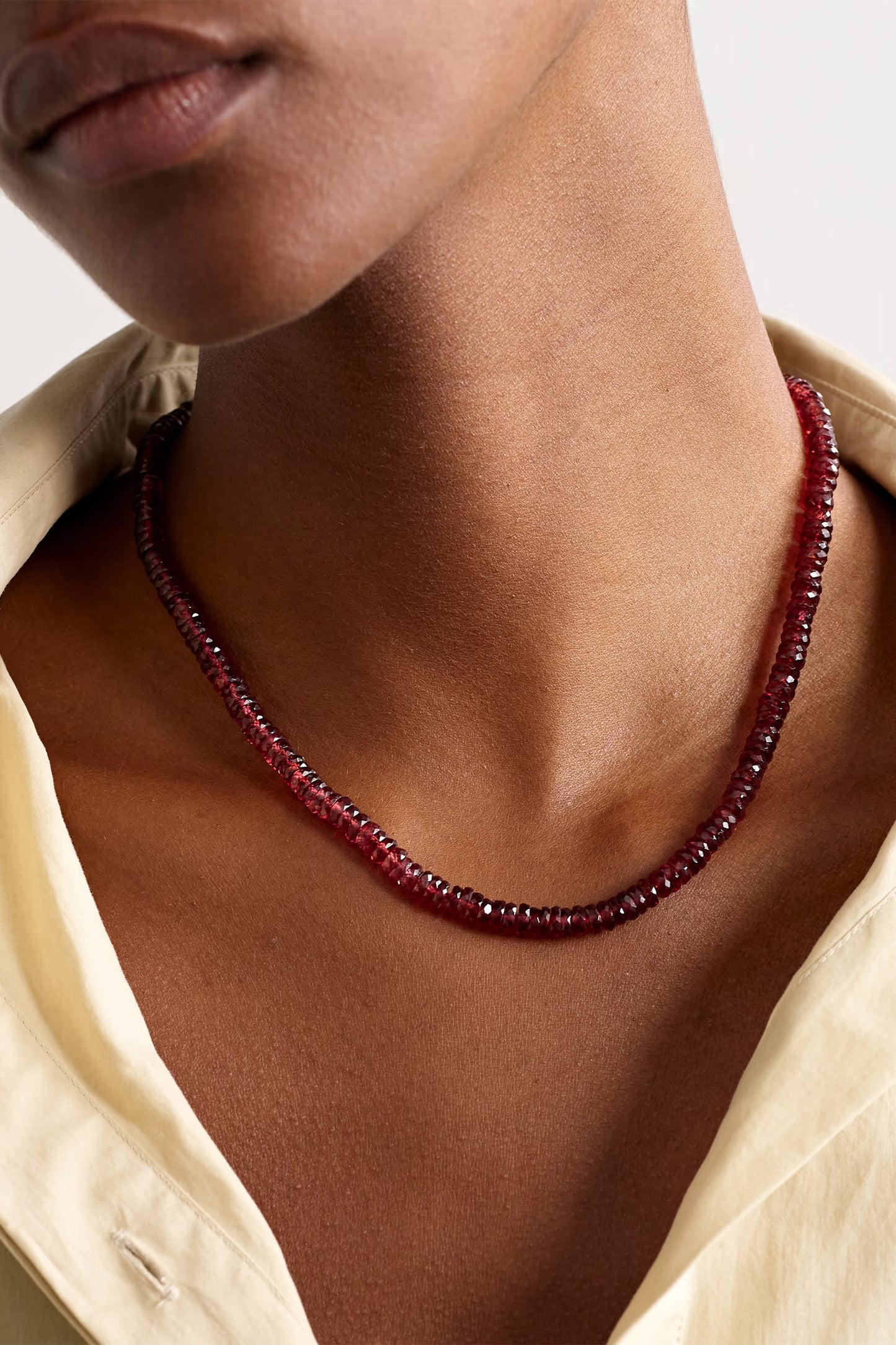Gold garnet necklace