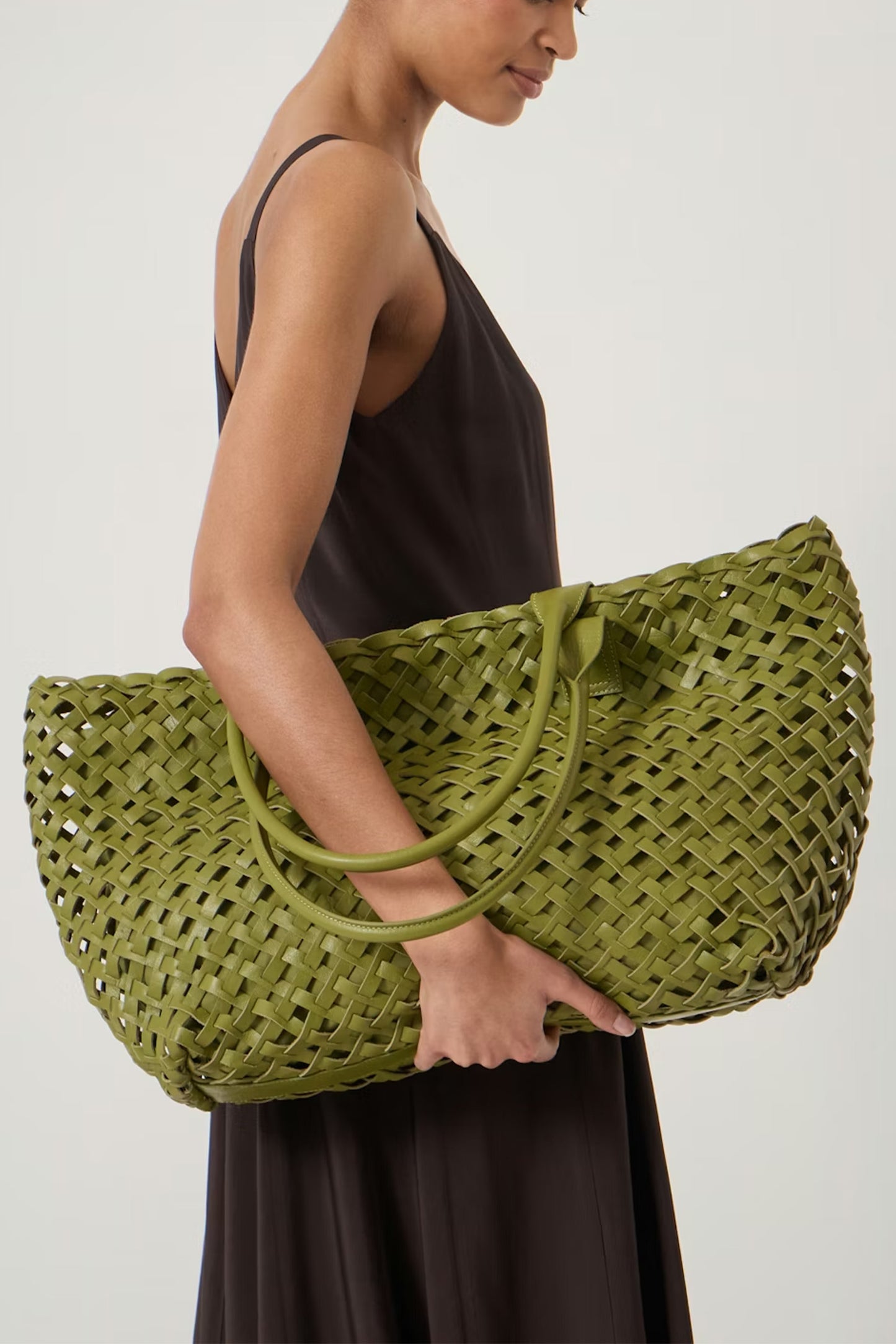 Leni Leather Weave Tote Bag
