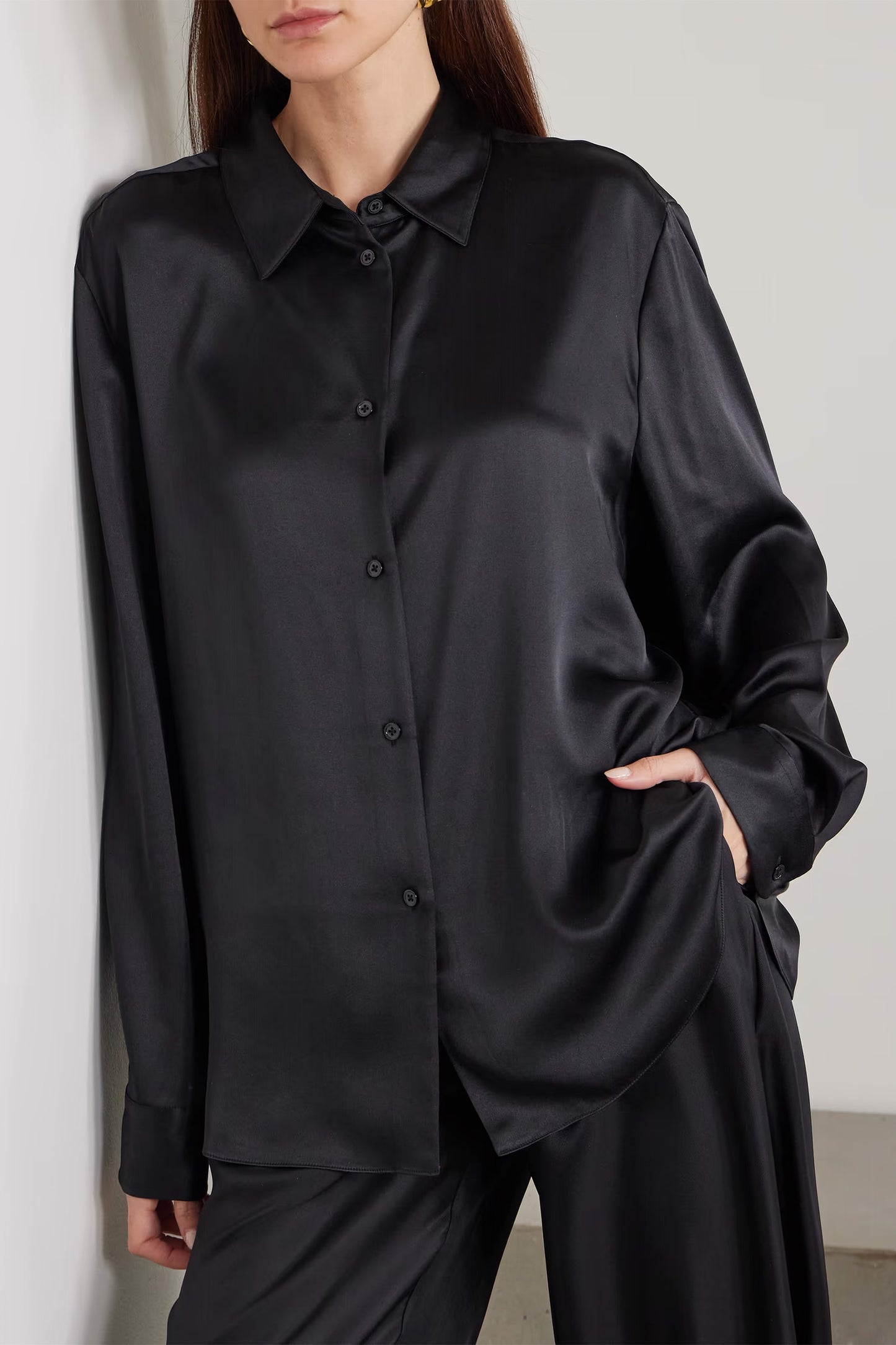 Silk-satin shirt