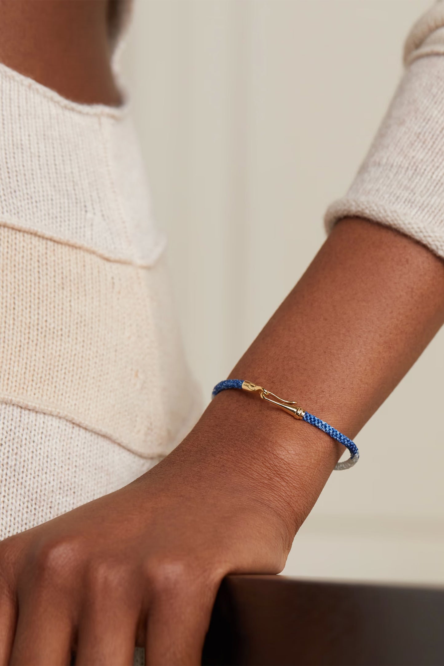 Life 18-karat Gold and Rope Bracelet