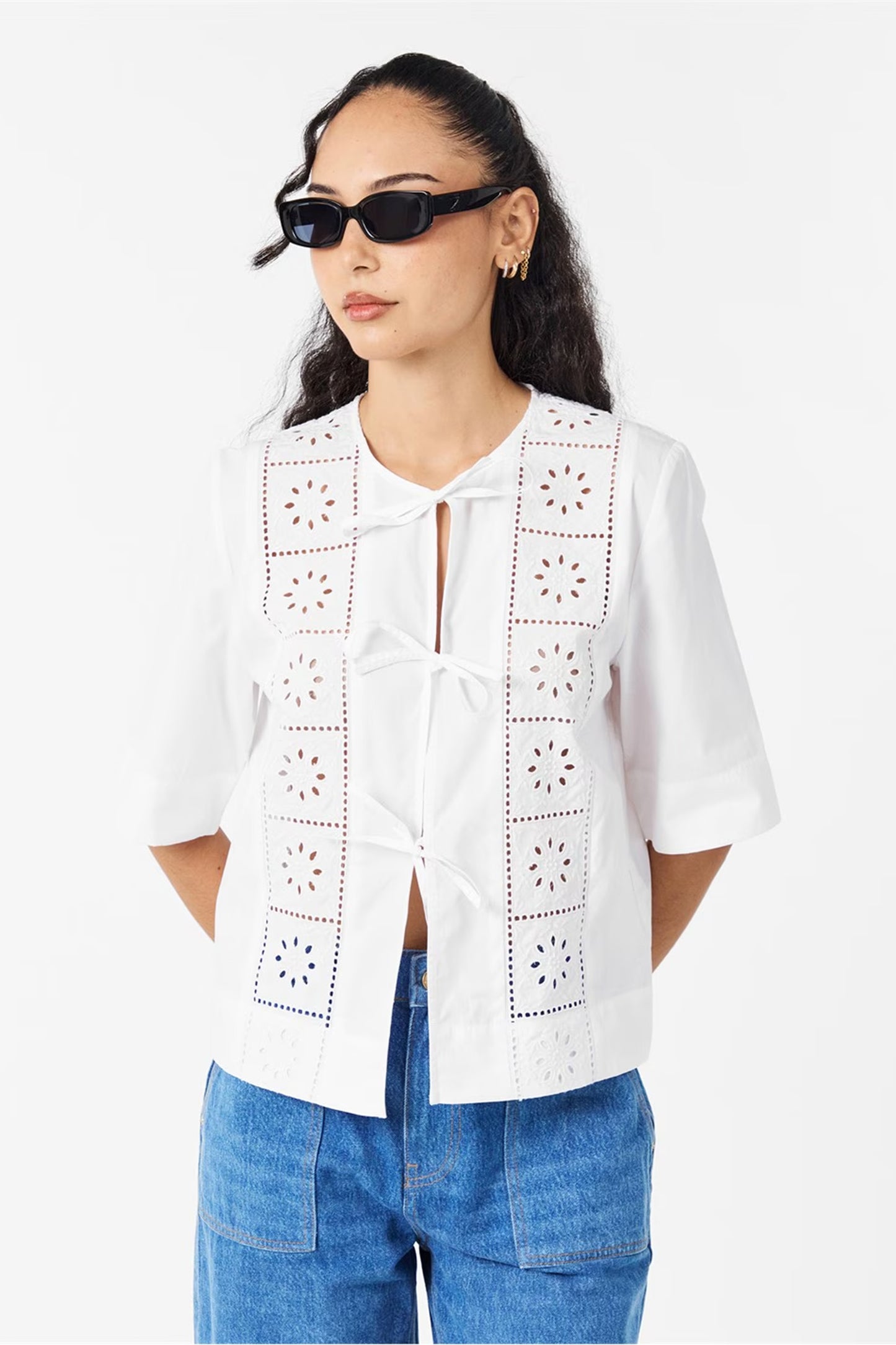 Women's Anglaise Short Sleeve Blouse