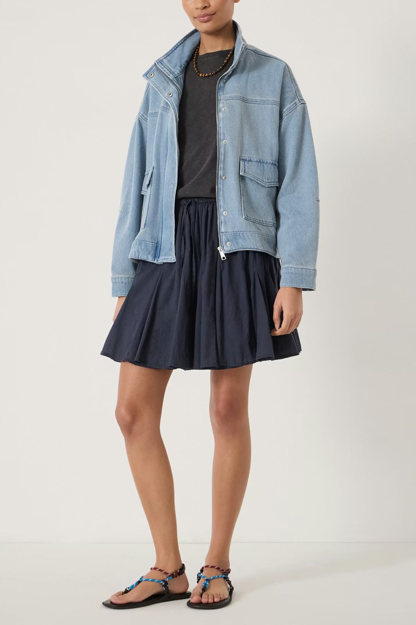 Bloom Godet Cotton Voile Mini Skirt