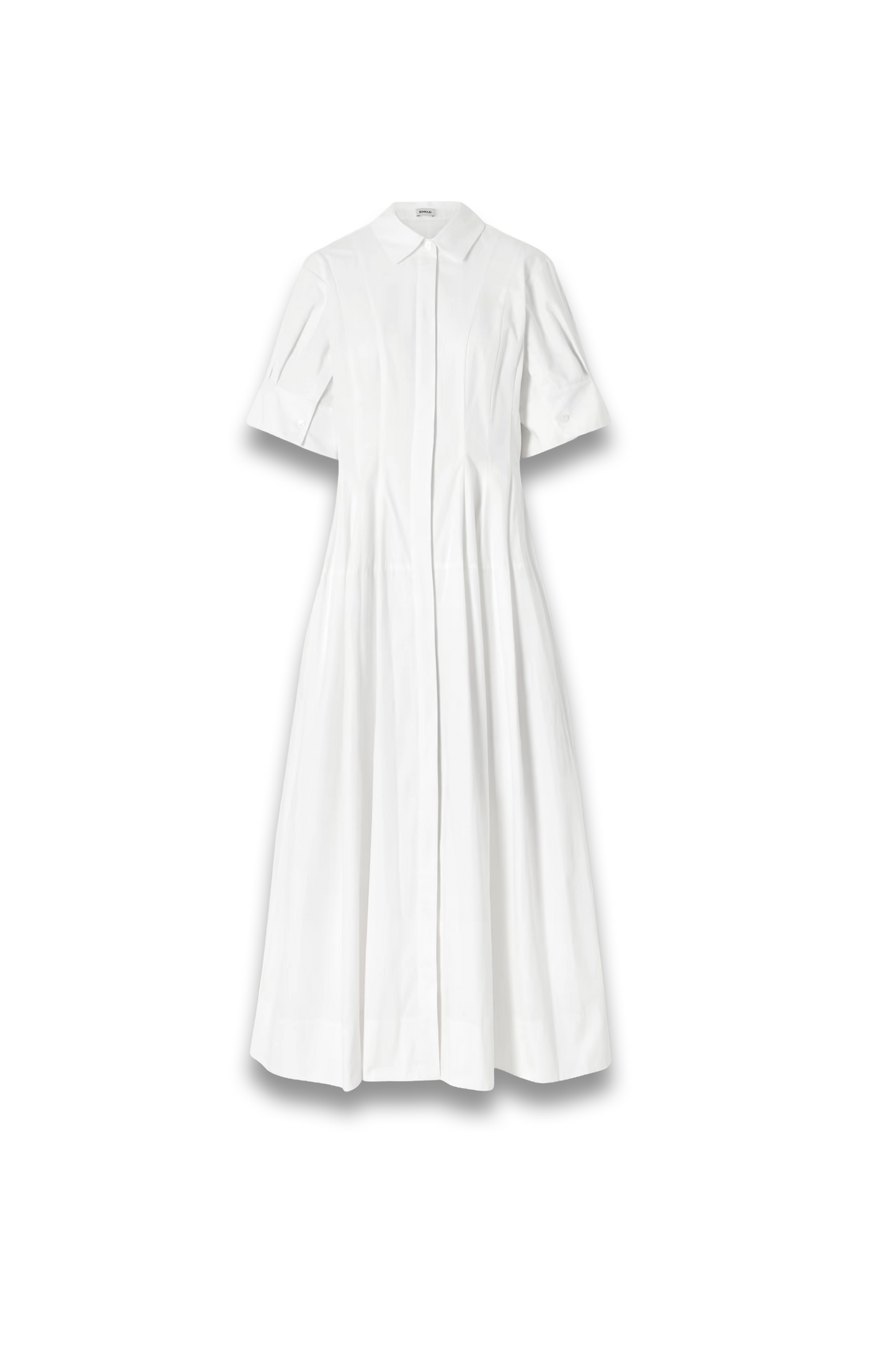Mollie Pleated Cotton-Poplin Midi Shirt Dress