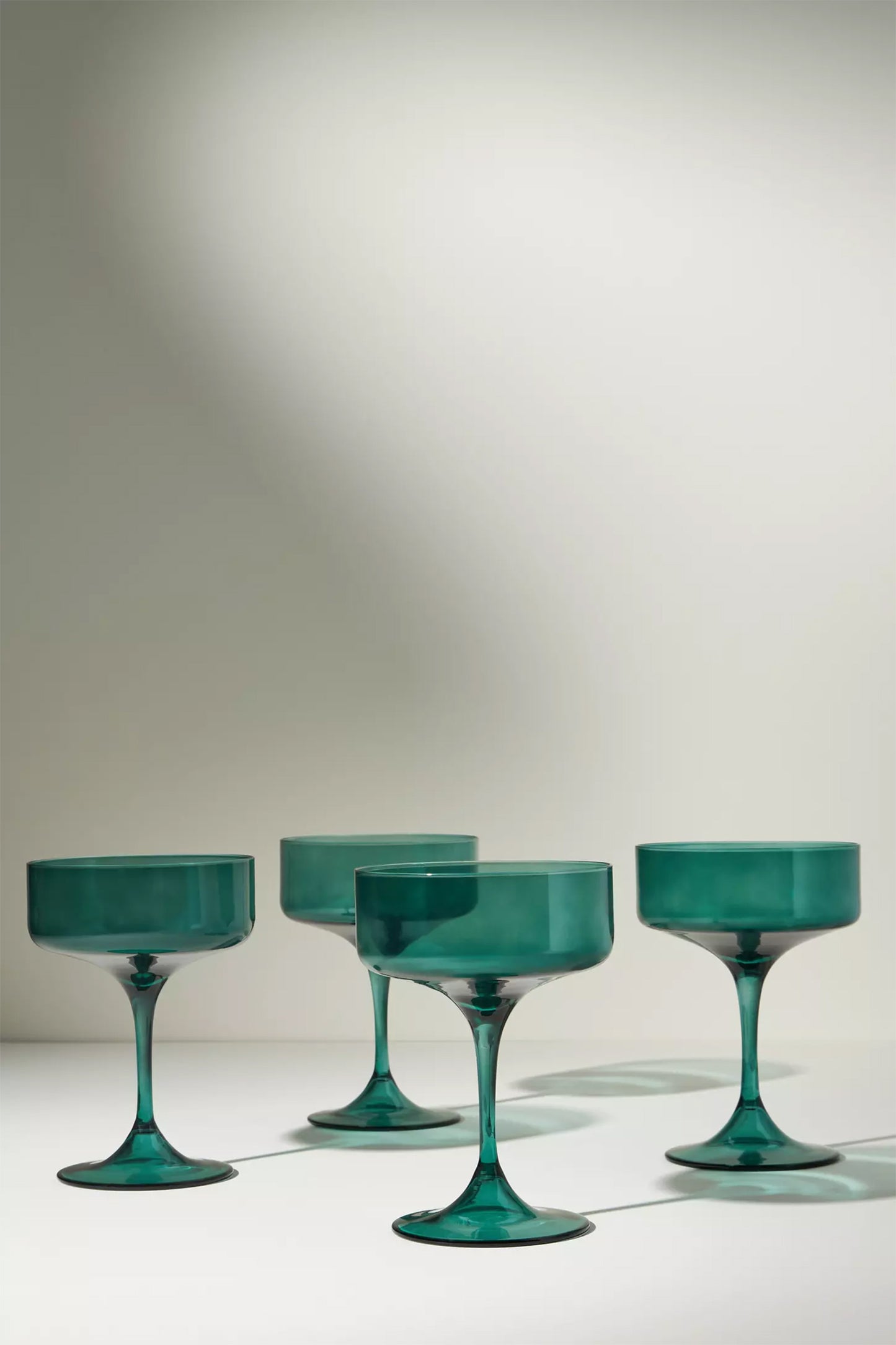 Morgan Turquoise Coupe Glasses, Set of 4