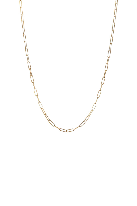 Long Boyfriend Bold Necklace 14k Yellow Gold