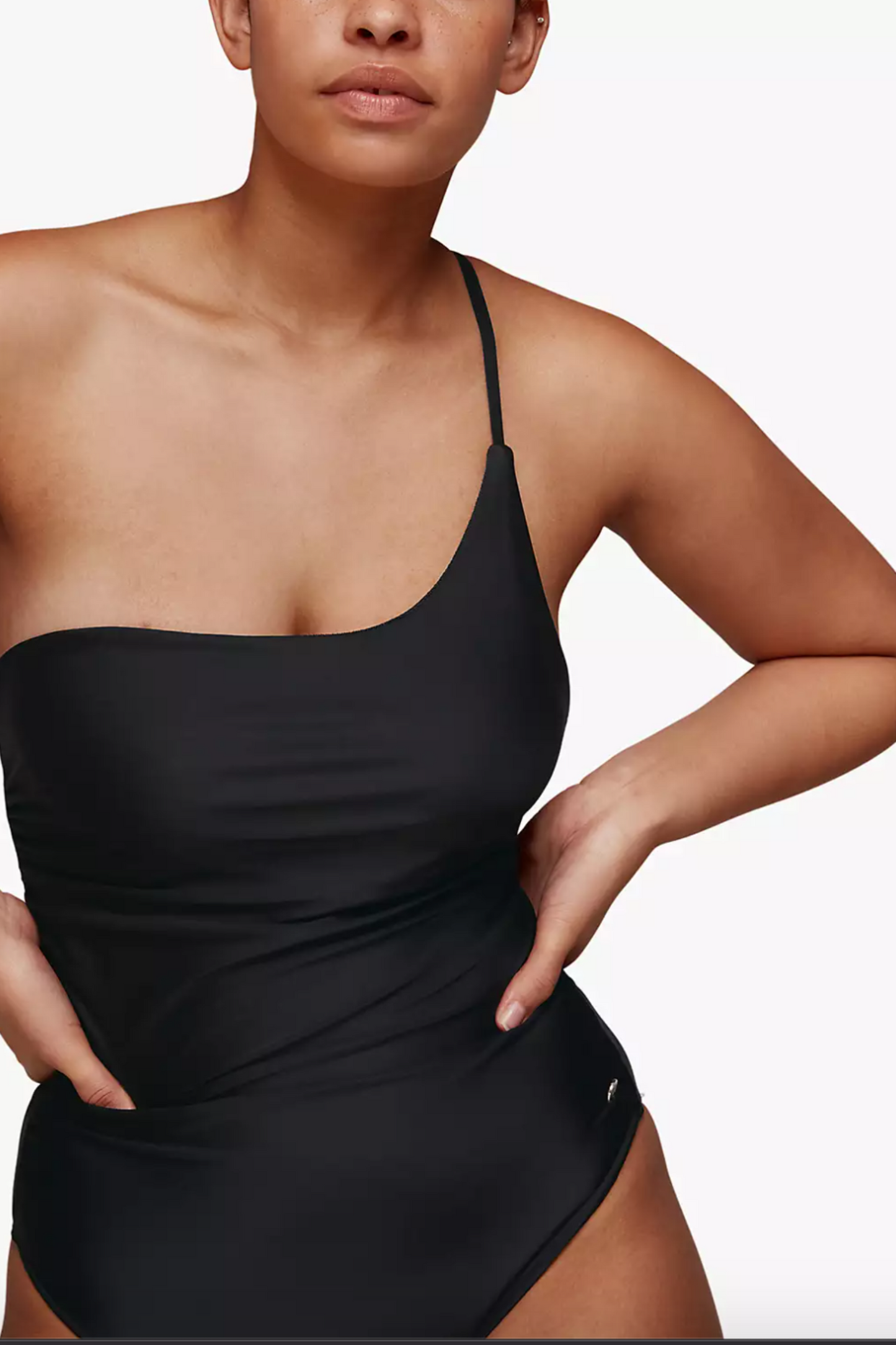 Black One Shoulder Swimsuit