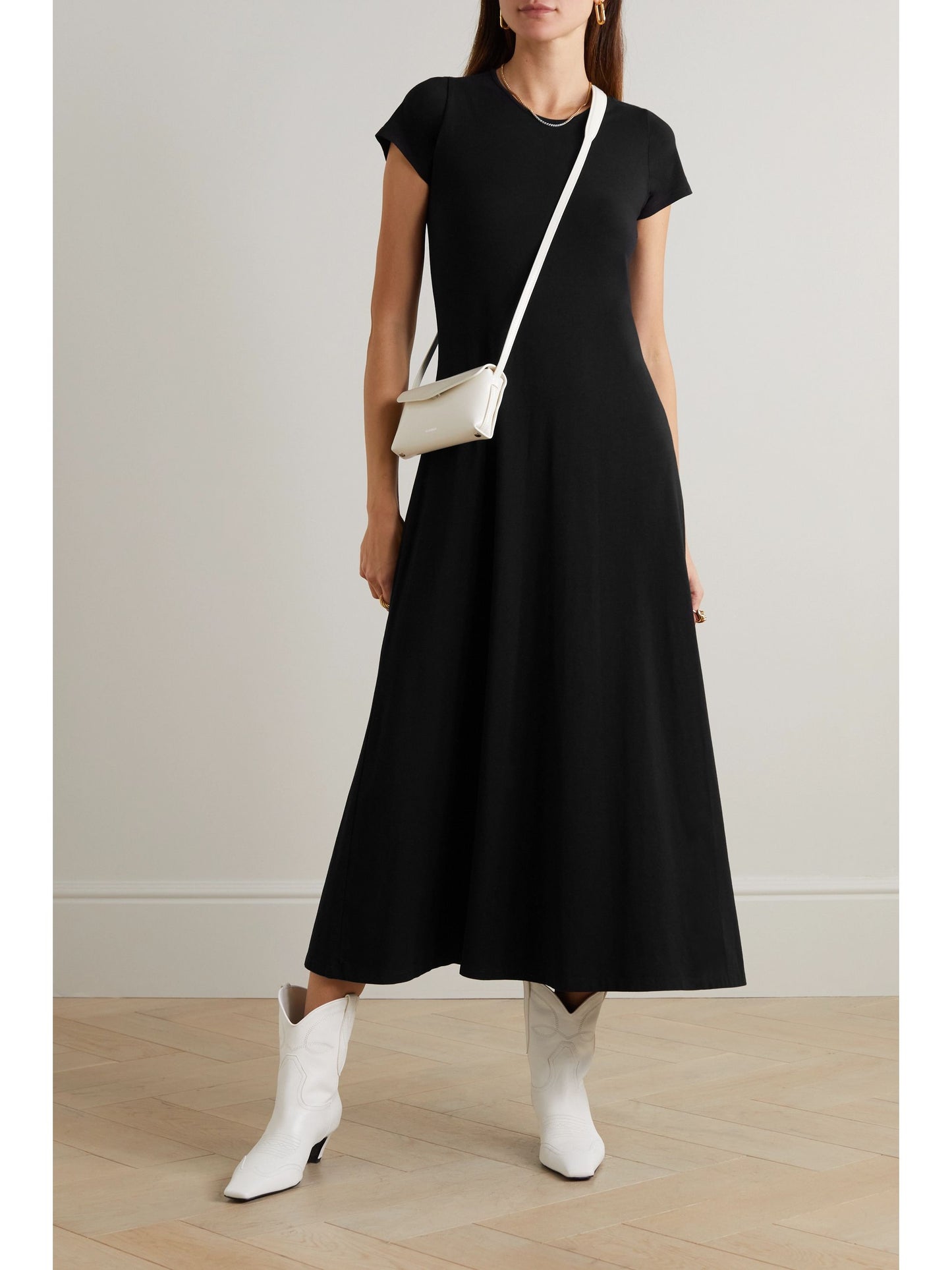 + NET SUSTAIN Fitted Tee Organic Cotton and TENCEL Lyocell-blend Jersey Midi Dress