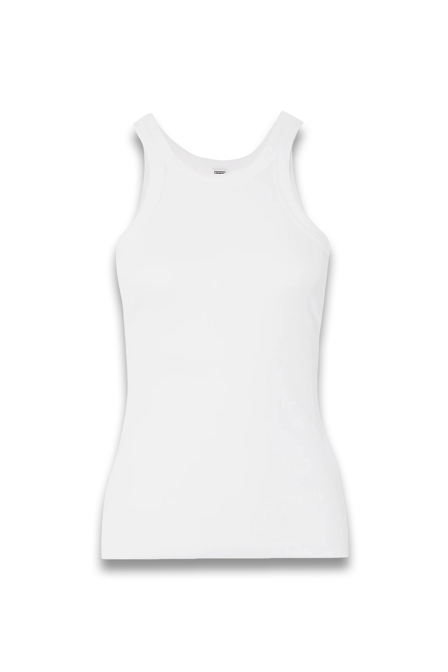 Curved Ribbed Stretch Organic Cotton-jersey Tank