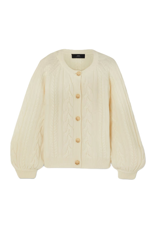 + NET SUSTAIN Millbrook cable-knit cashmere cardigan