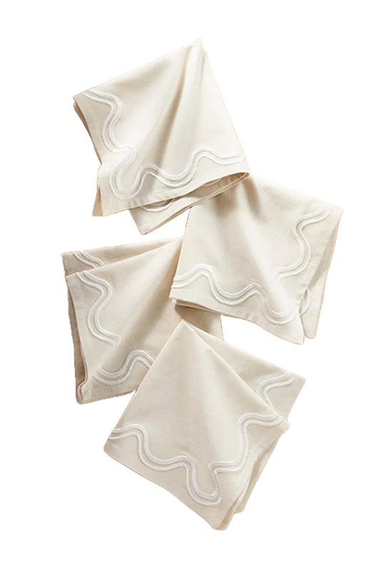 Madeline Embroidered Cotton Napkins, Set of 4